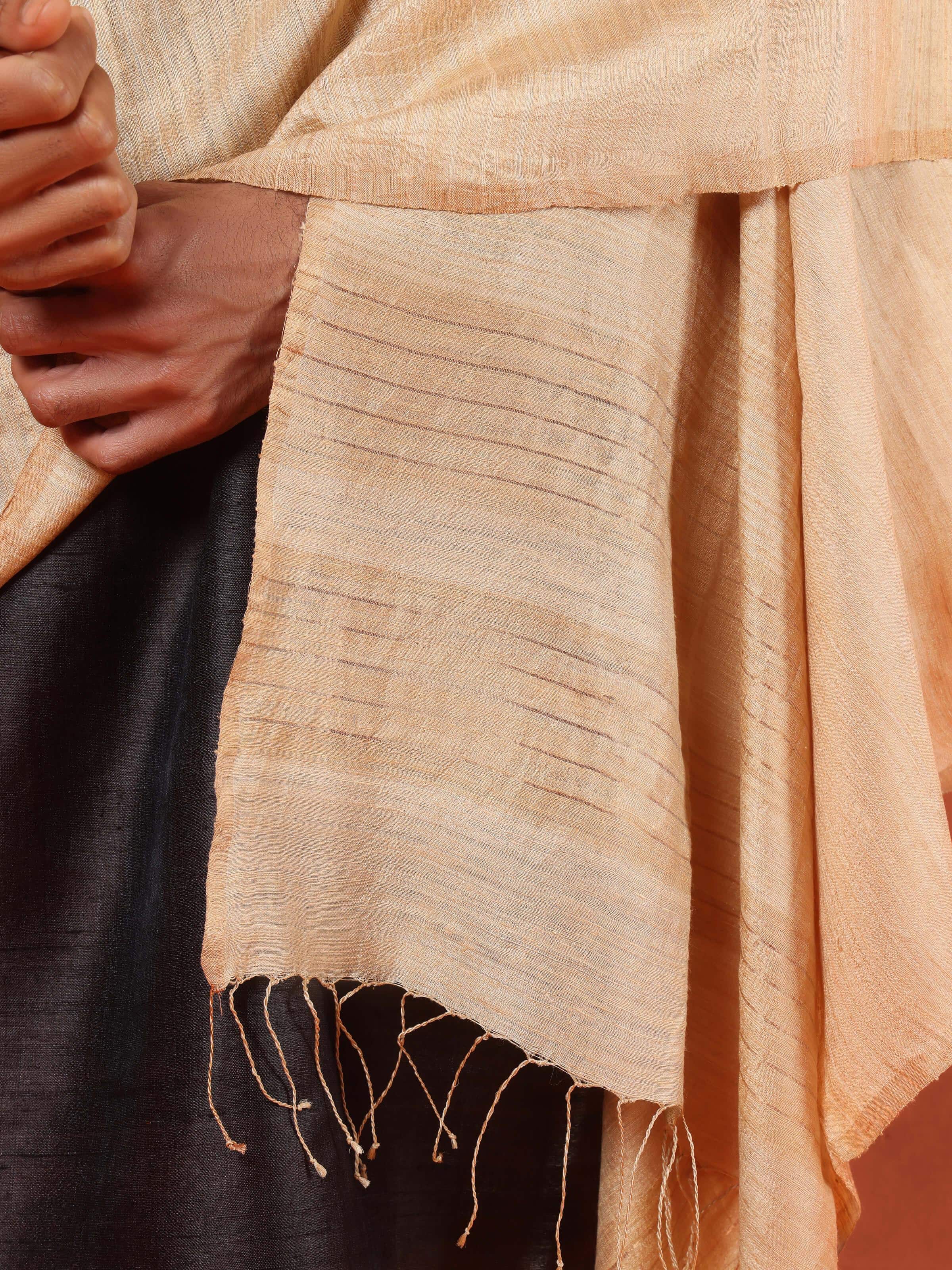 Beige Matka Silk Stole