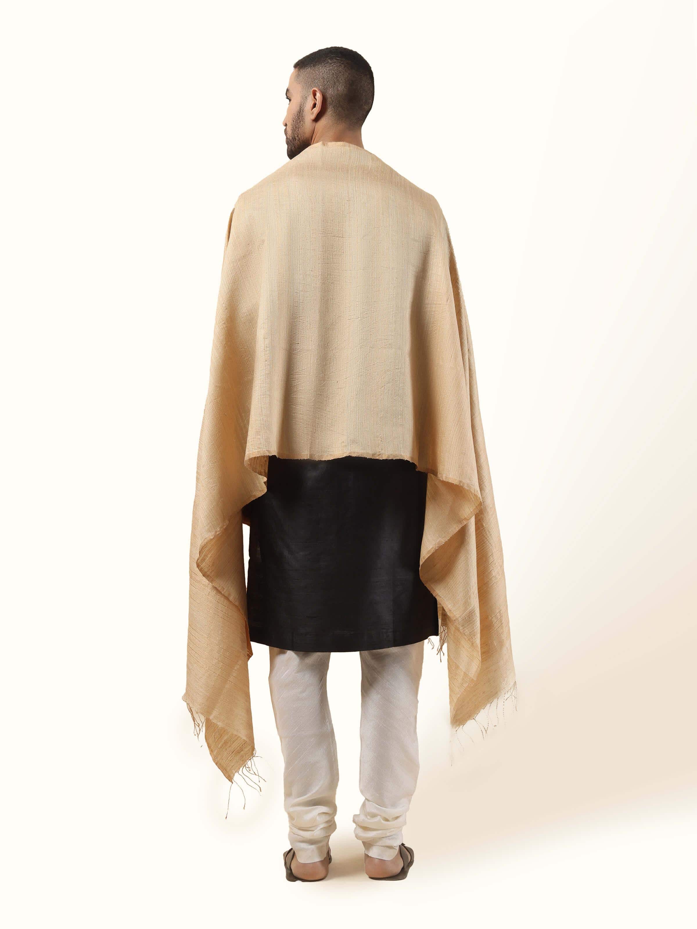 Beige Matka Silk Stole