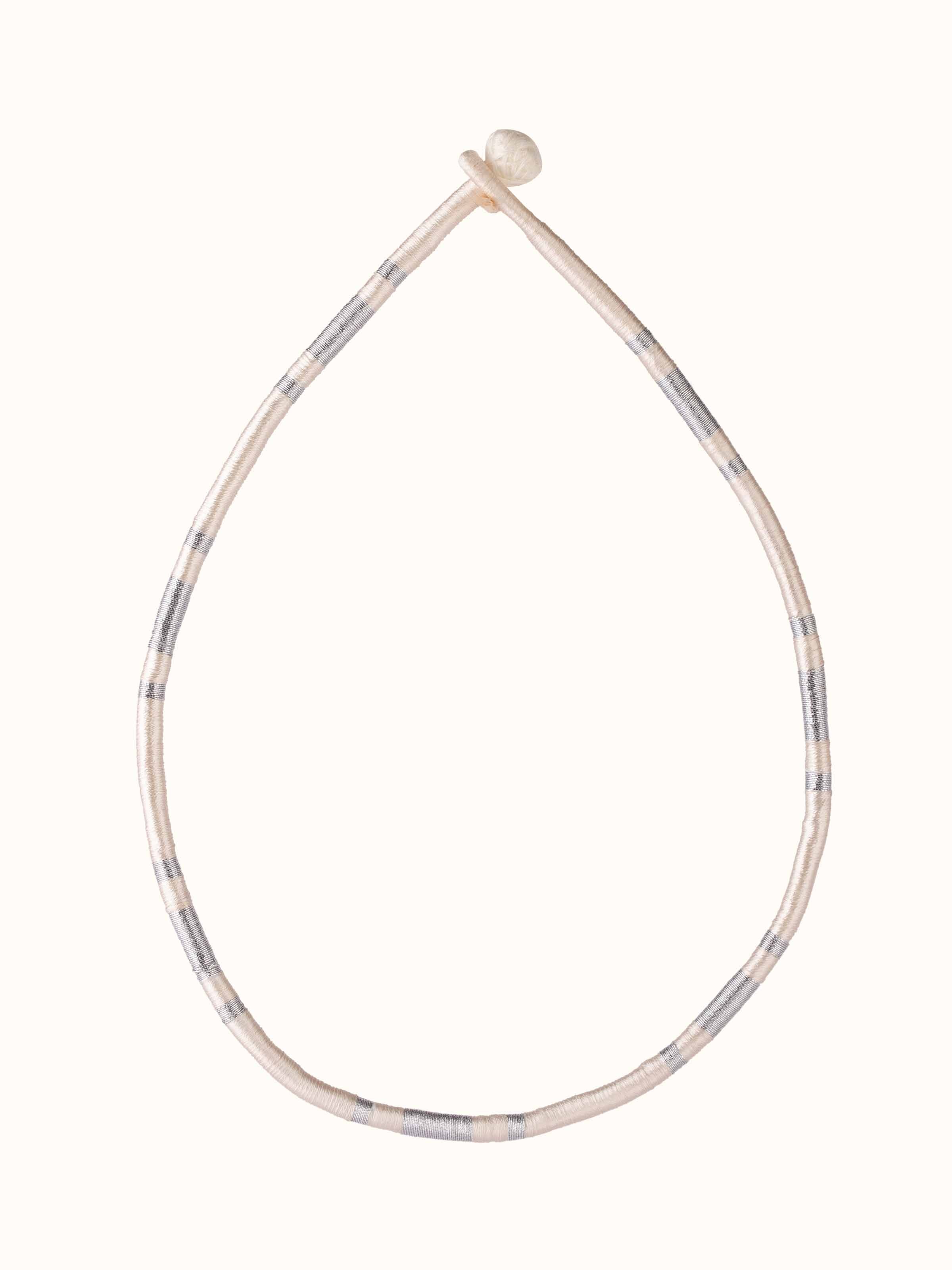 Front view of Patwa collar necklace showcasing its intricate embroidery and vibrant design