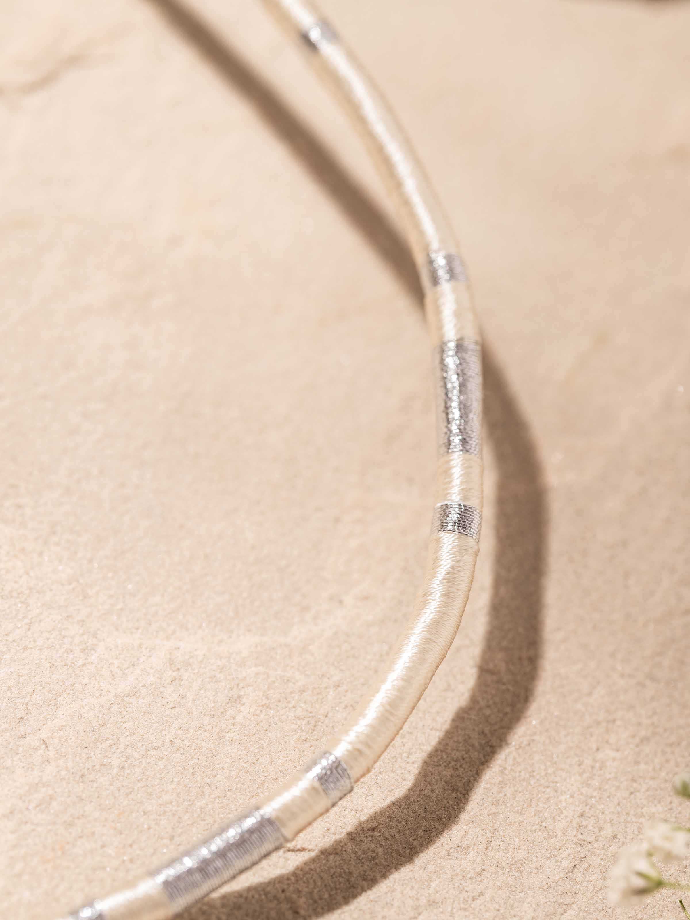 Detailed front view of Patwa collar necklace highlighting the elegant embroidery and traditional craftsmanship