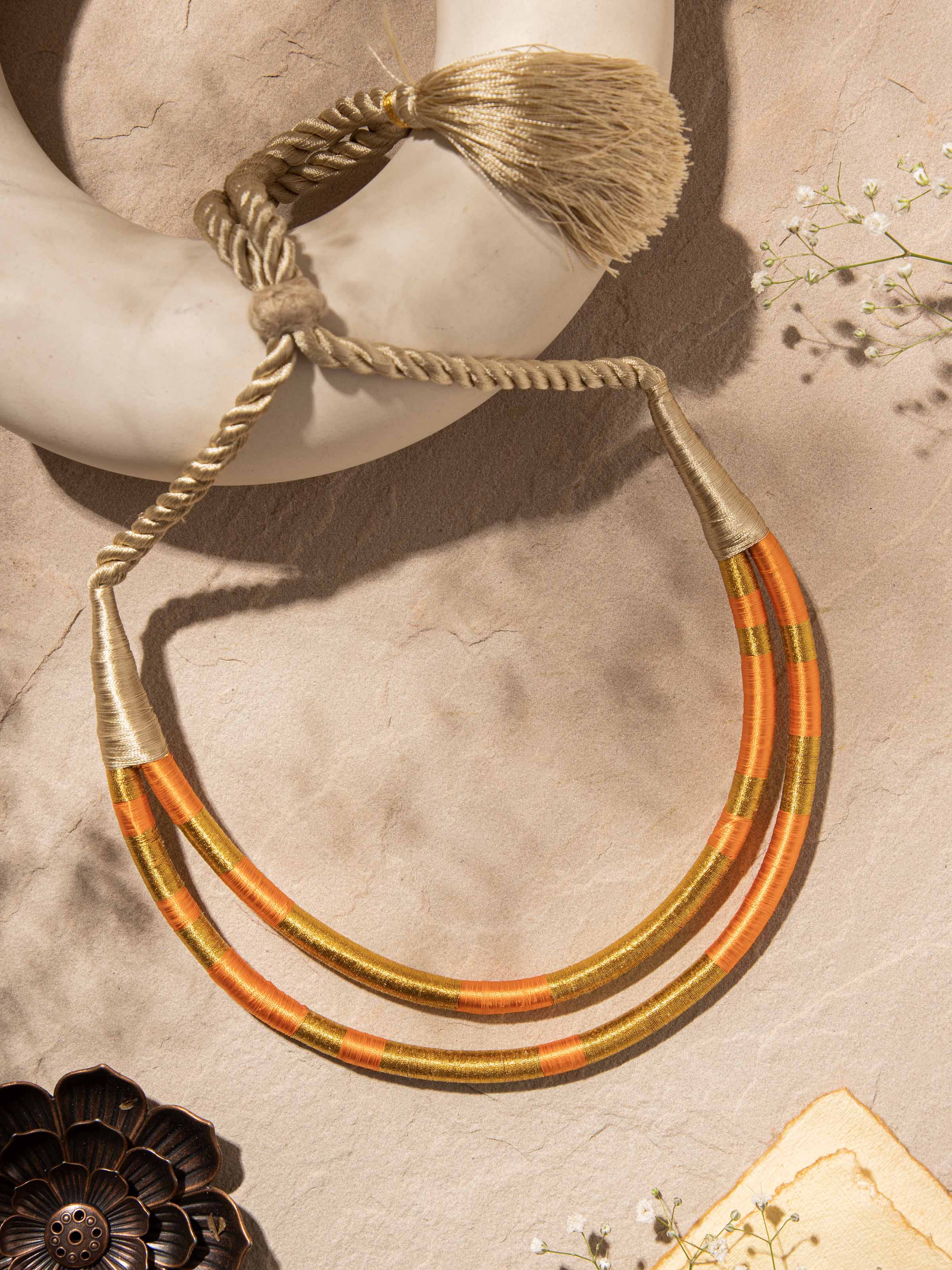 Side view of Crochet Drop Earrings illustrating their unique design.