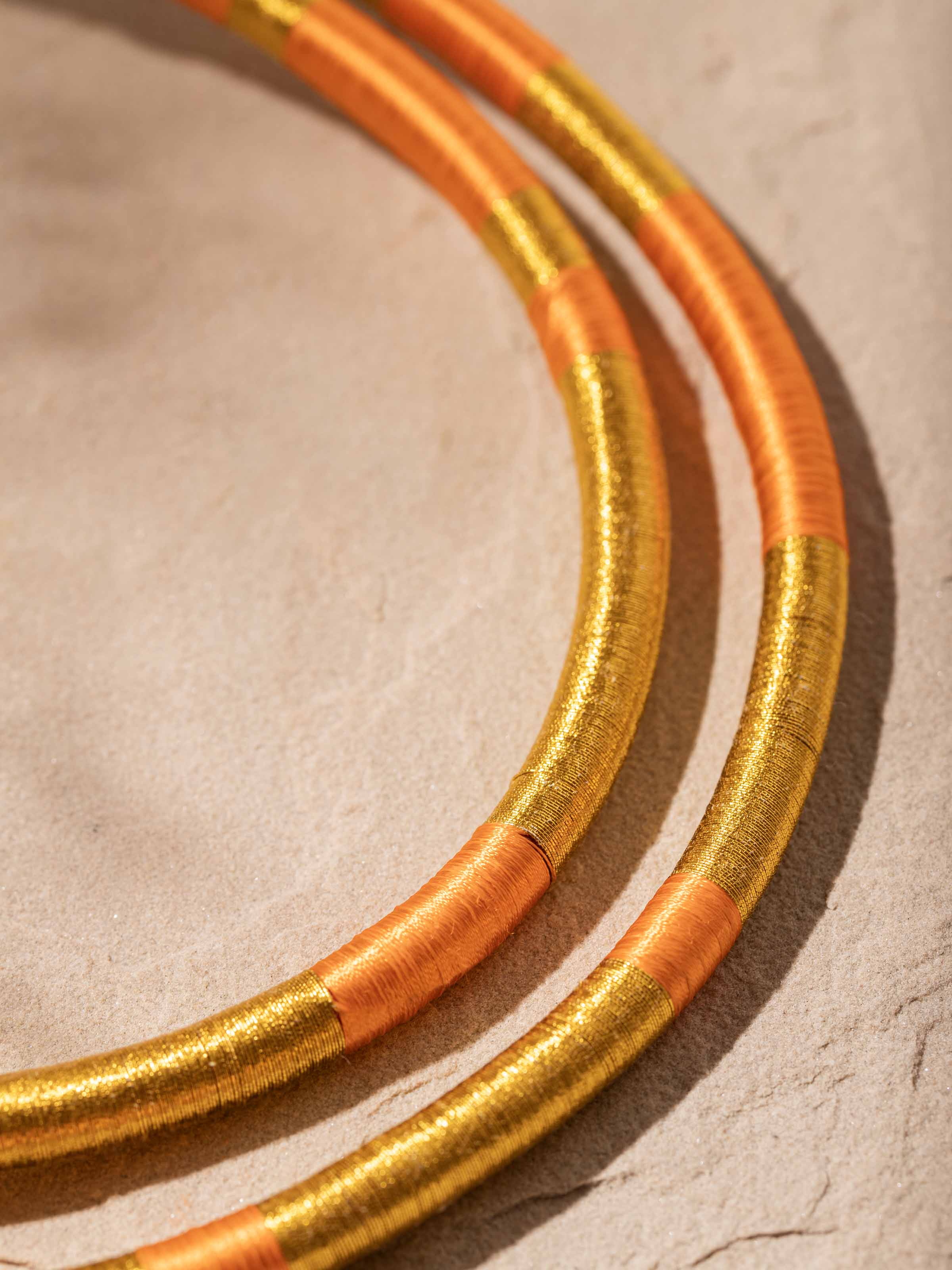 Angled view of Crochet Drop Earrings showcasing their intricate design.