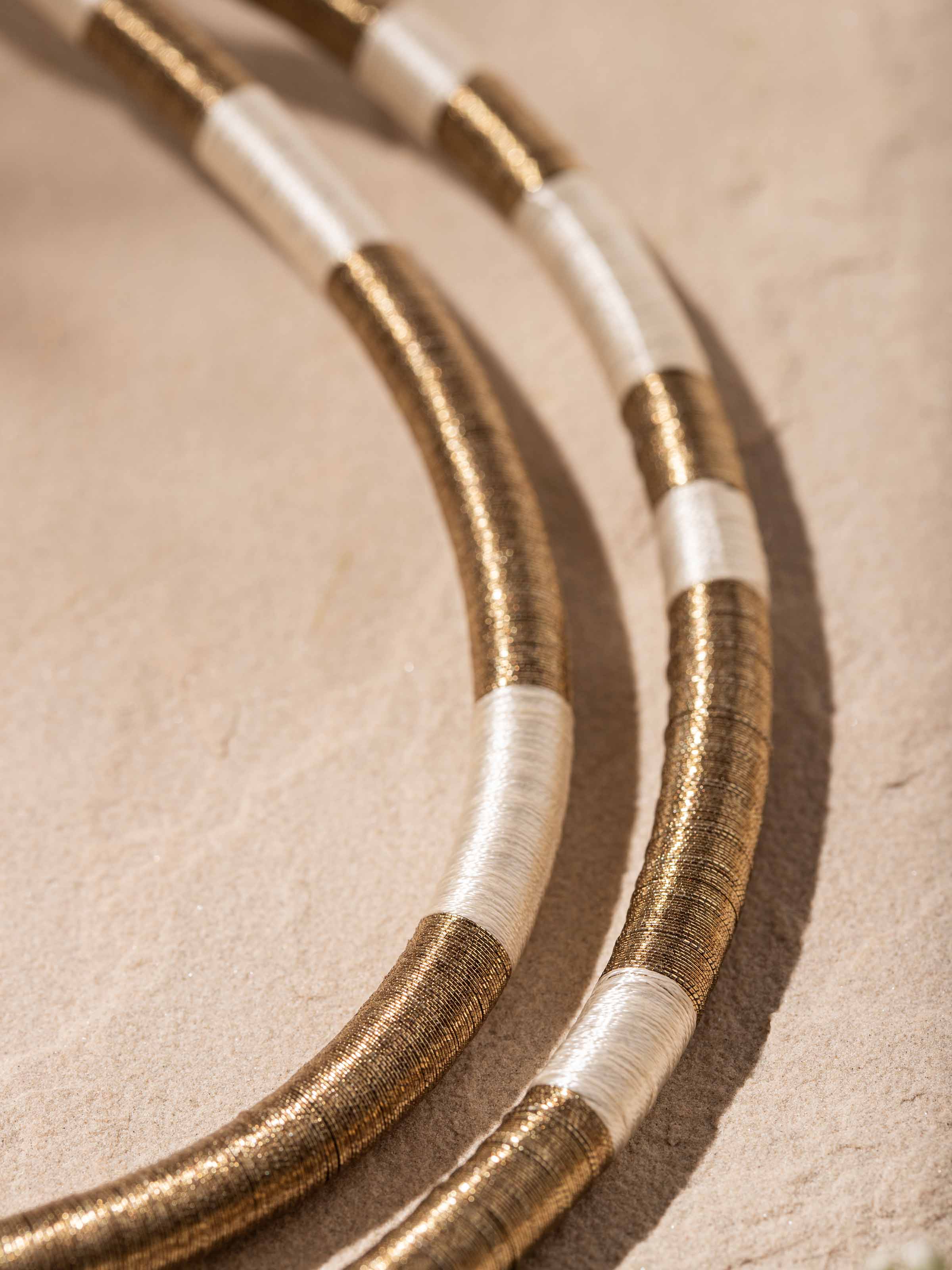 Detailed close-up of Patwa collar necklace focusing on intricate beadwork and design