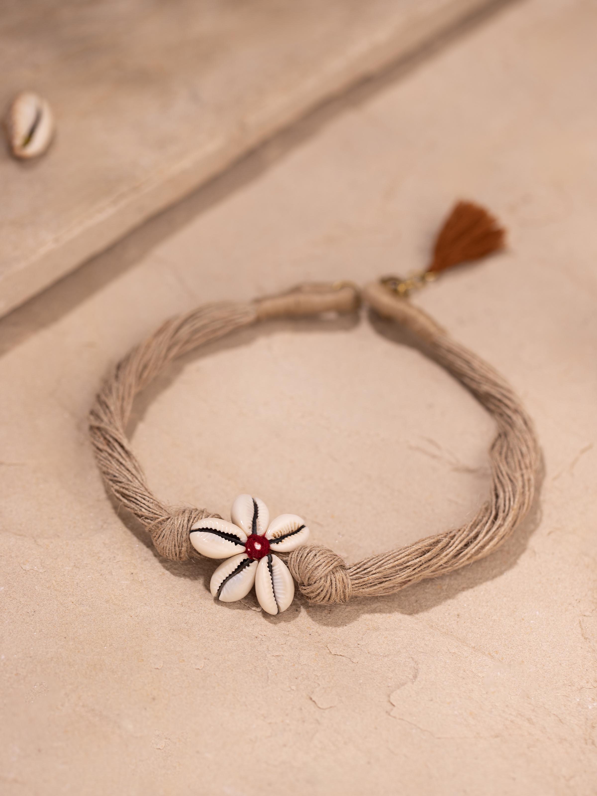 Detailed close-up of Jute Long Necklace highlighting texture and craftsmanship.