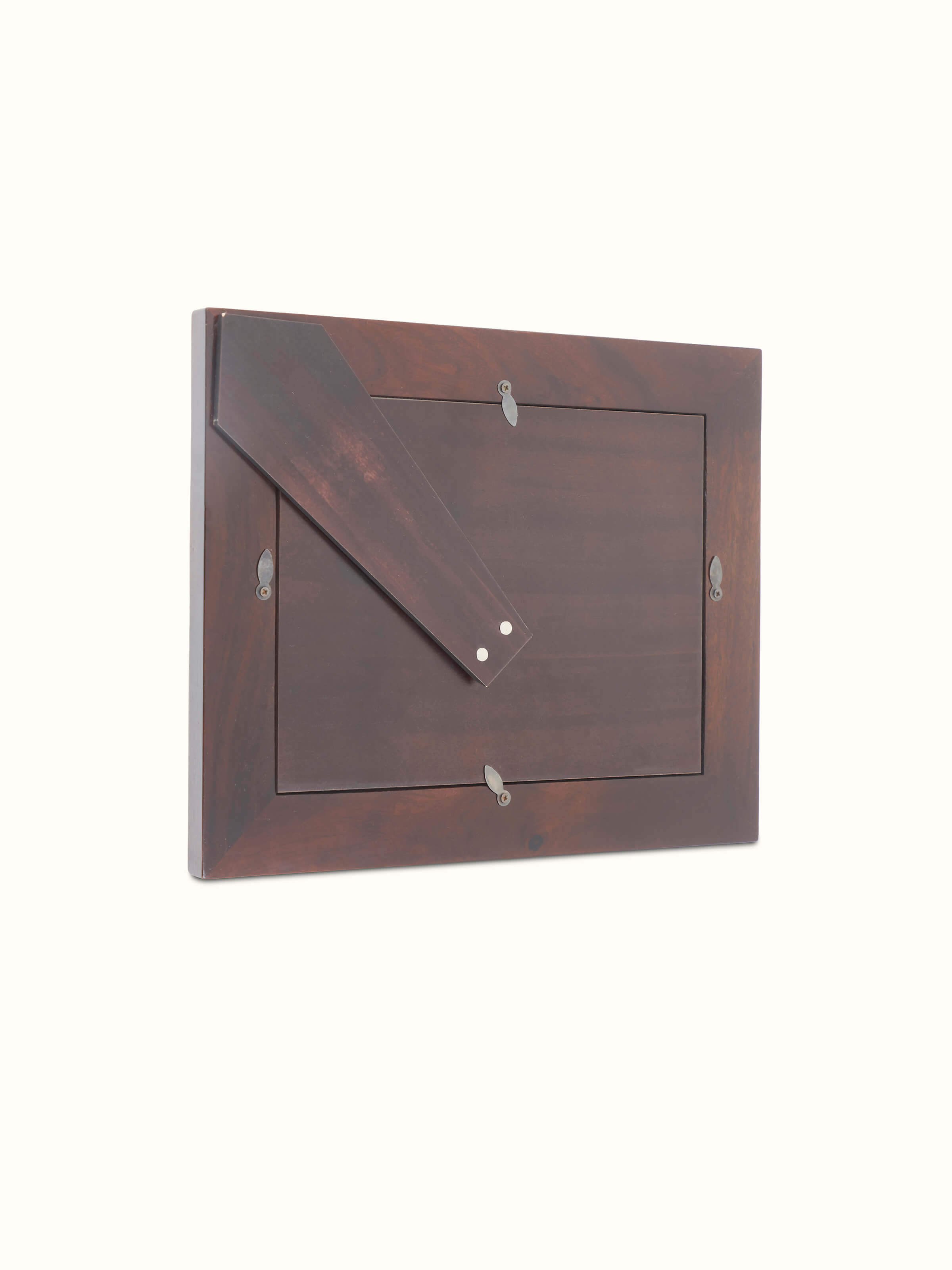 Front view of Tarkashi sheesham wood and brass photo frame highlighting its elegant design.