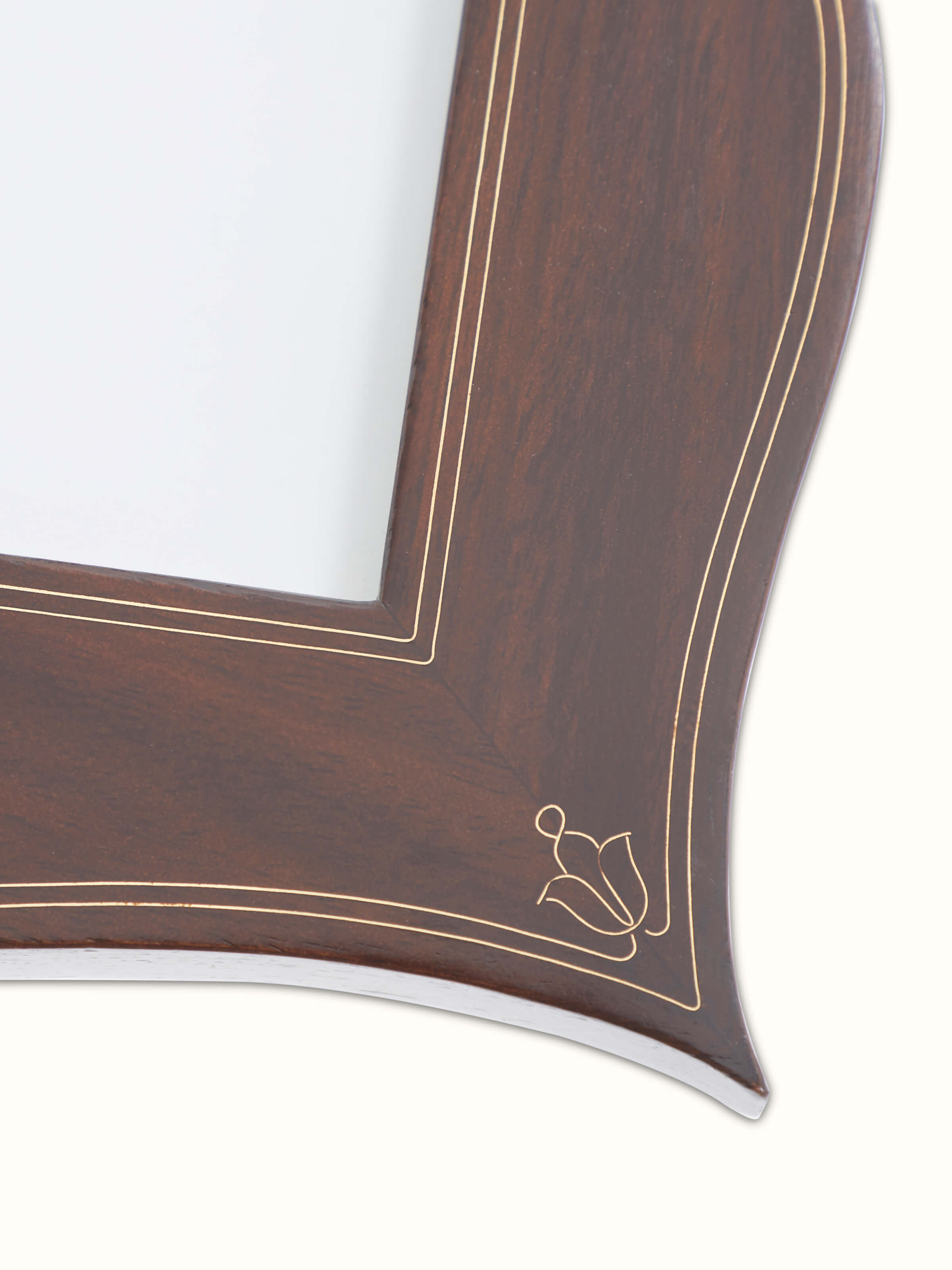 Top view of Tarkashi Sheesham Wood & Brass Photo Frames highlighting design