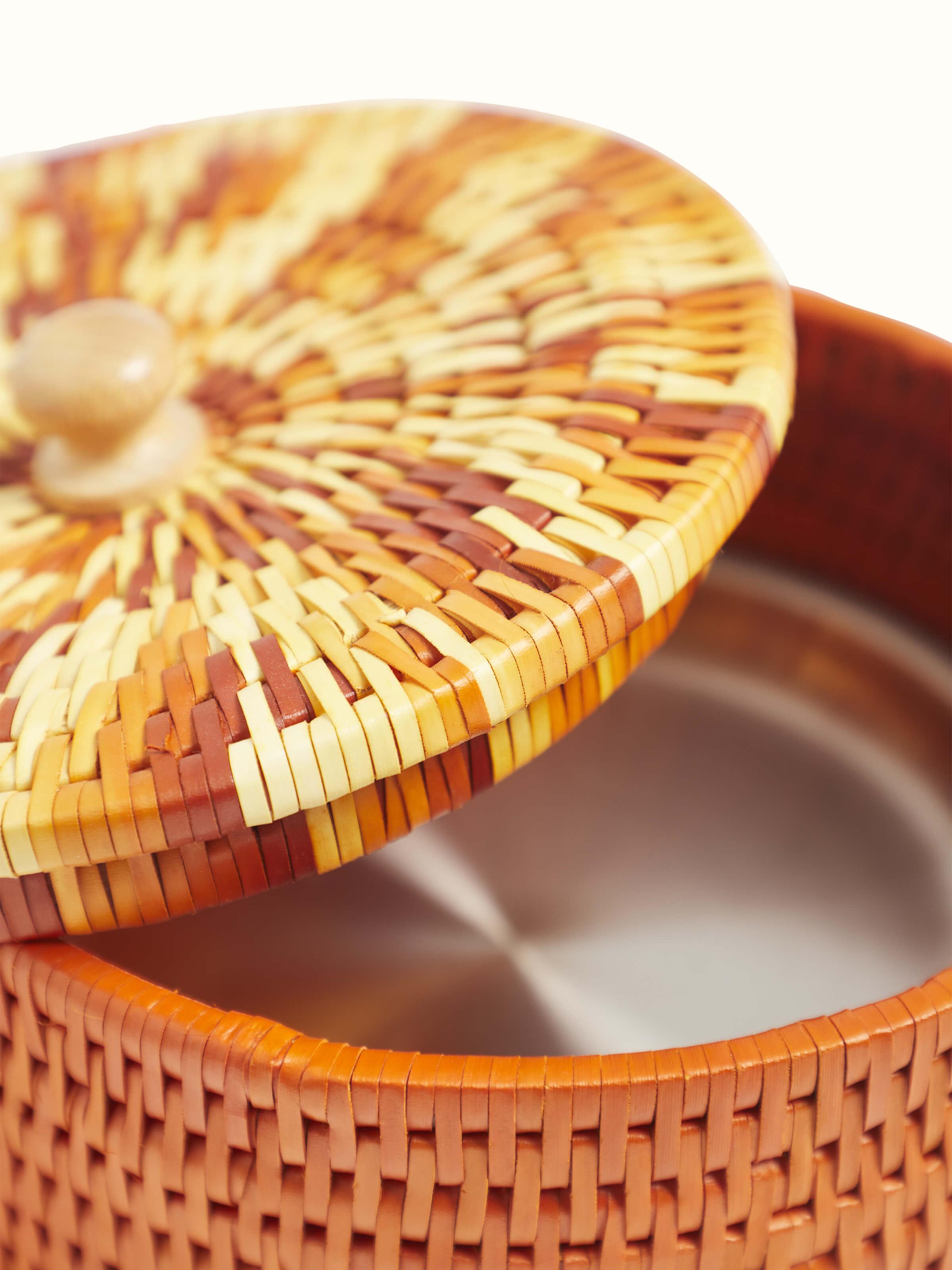 Detailed view of Palm leaf roti box emphasizing the artisanal quality and texture.