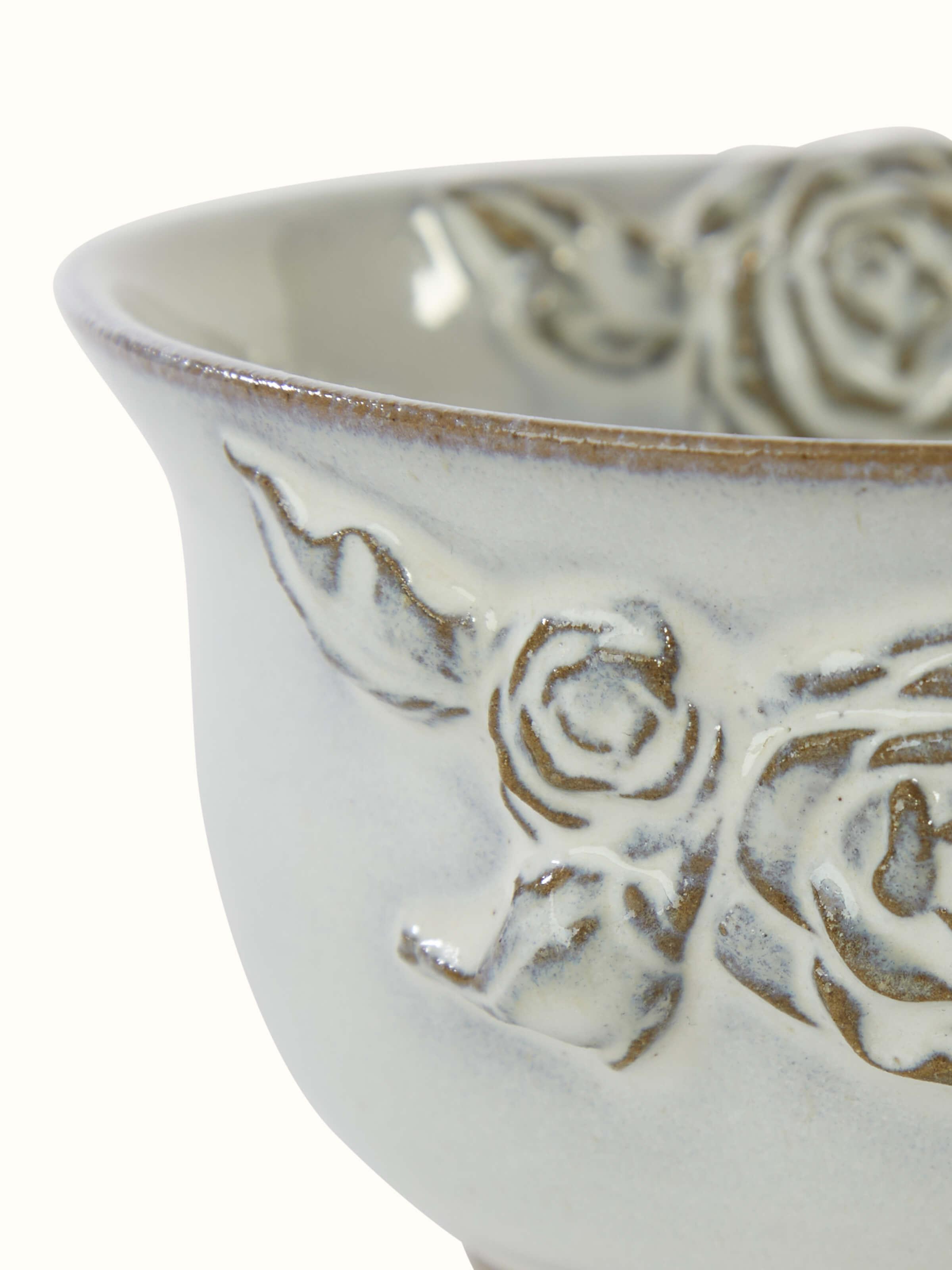 Angled view of Matte Studio Pottery Ceramic Dinner Bowl revealing its sleek and minimalistic style.