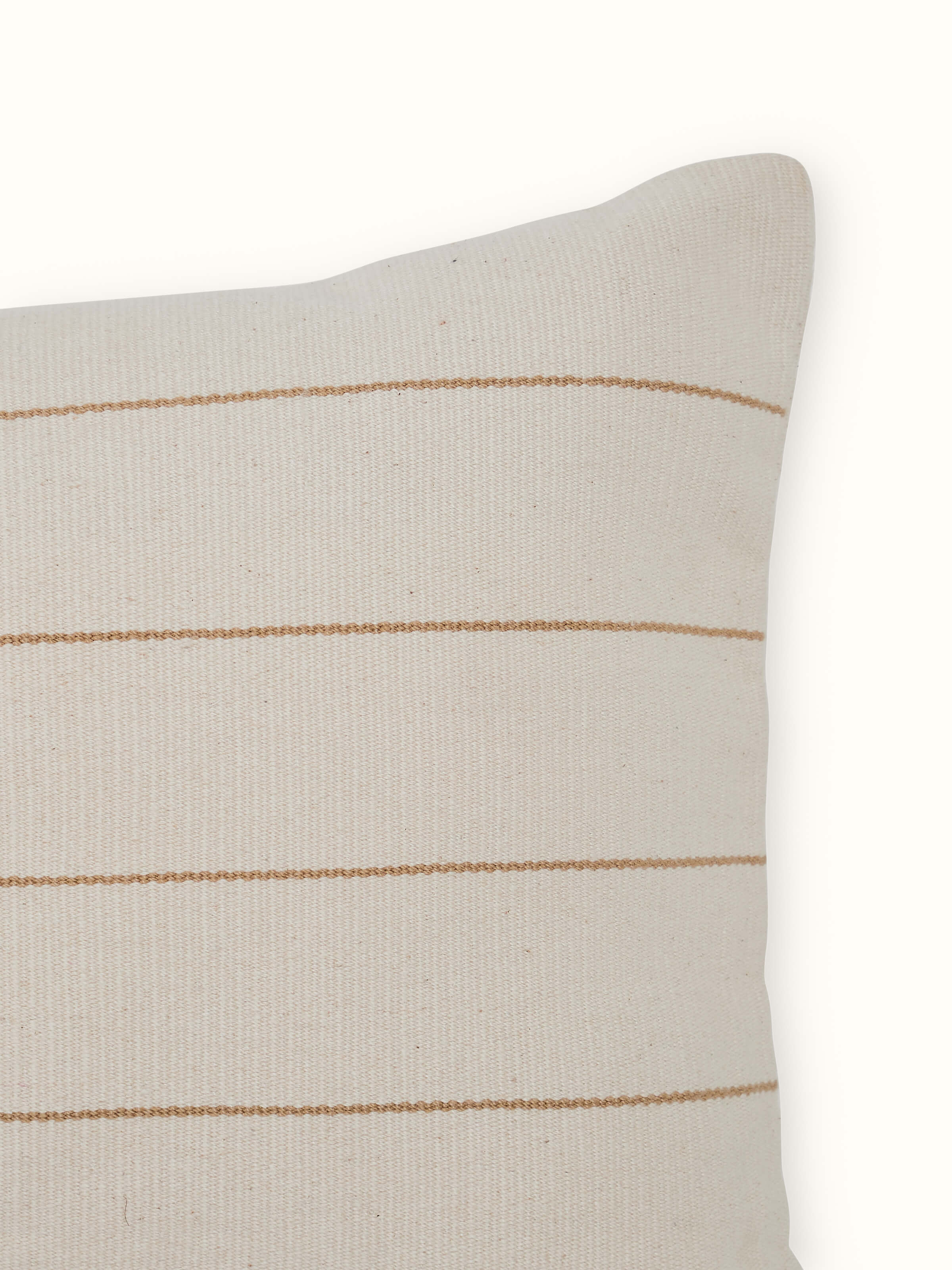 Detailed view of Ridhama white Kalinda cotton Naga handloom cushion cover showing its craftsmanship and texture.