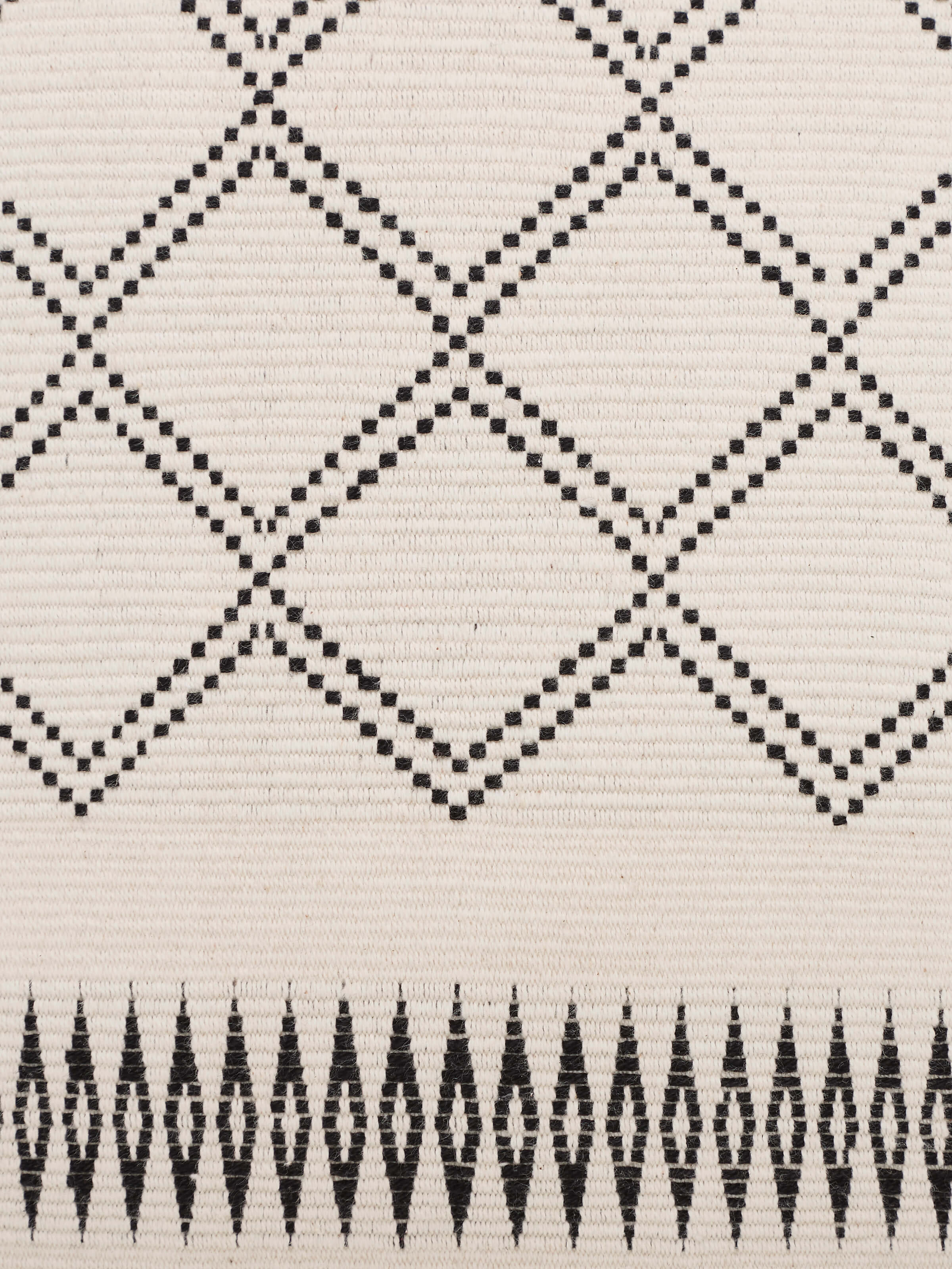 Close-up detail of intricate Naga weave showcasing craftsmanship in ivory cotton fabric