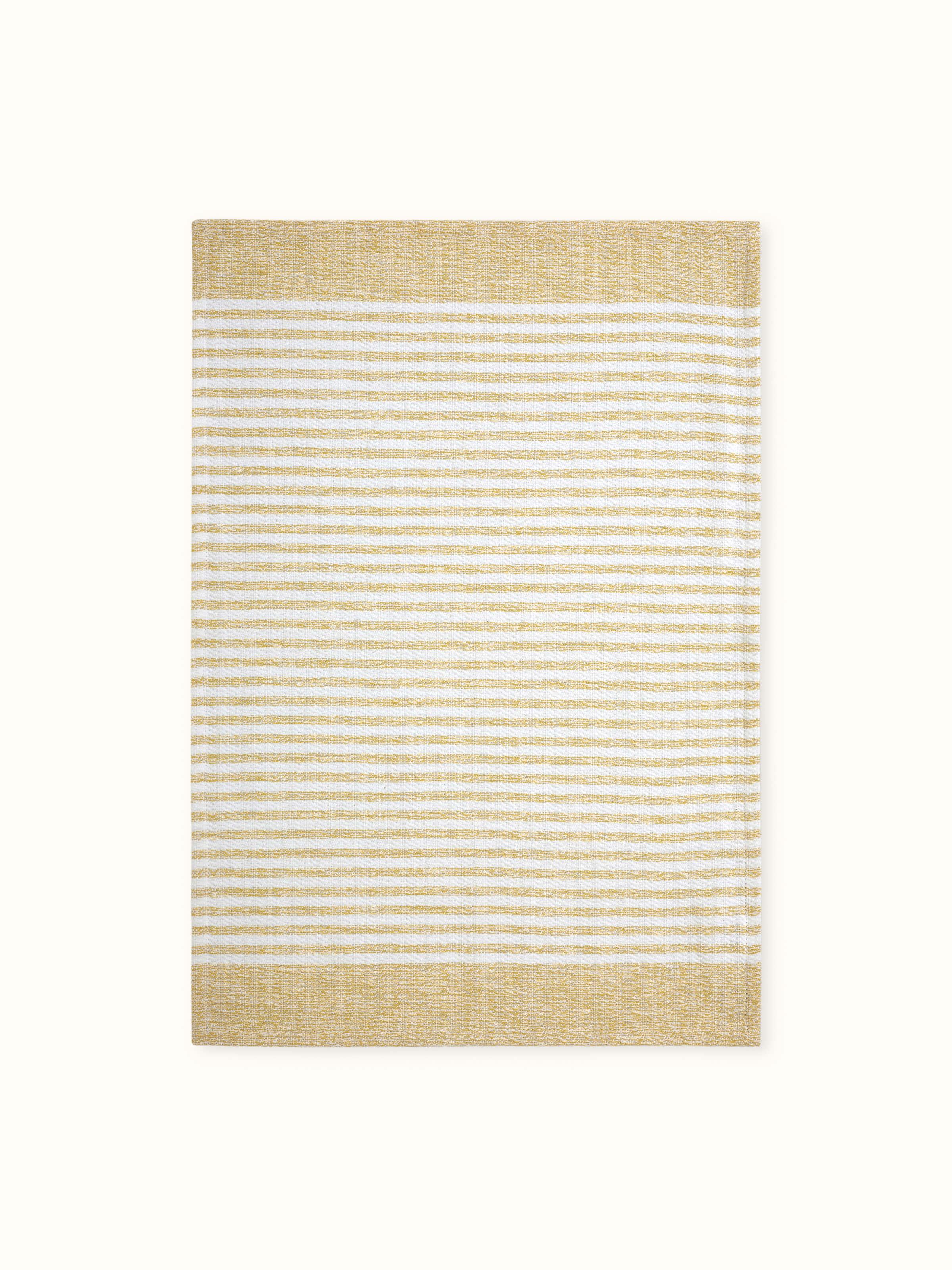 Detailed view of Vayana Stripe Yellow Cotton Hand Towels (2 pcs), highlighting the soft texture and vibrant color of the towels.