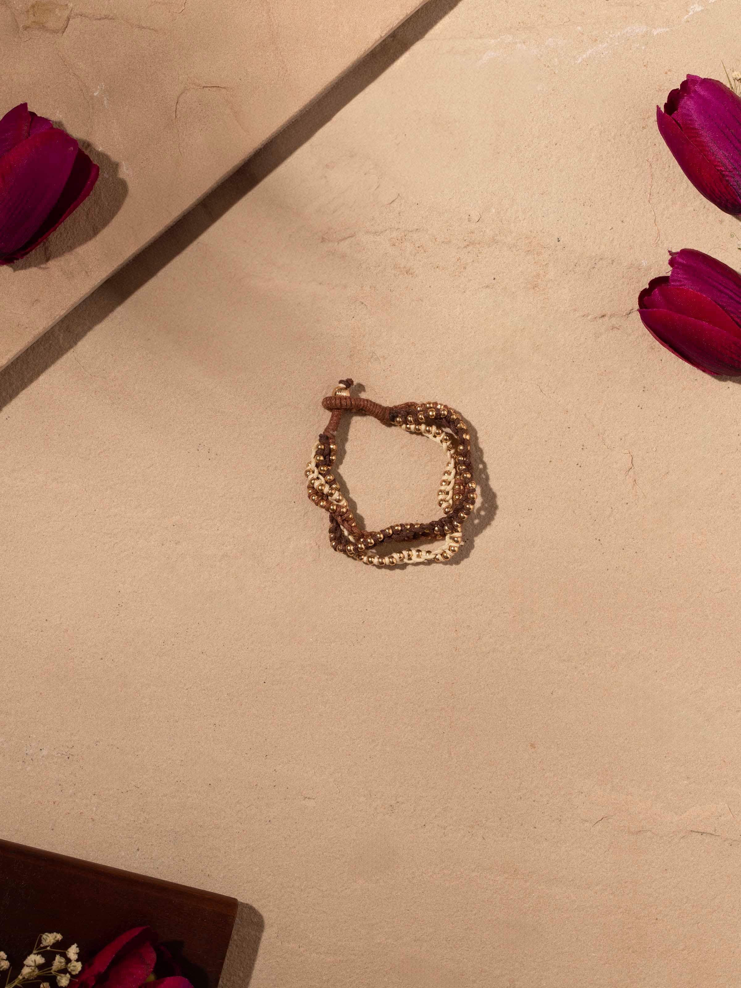 Side view of Lambani long necklace showcasing its vibrant colors and design.