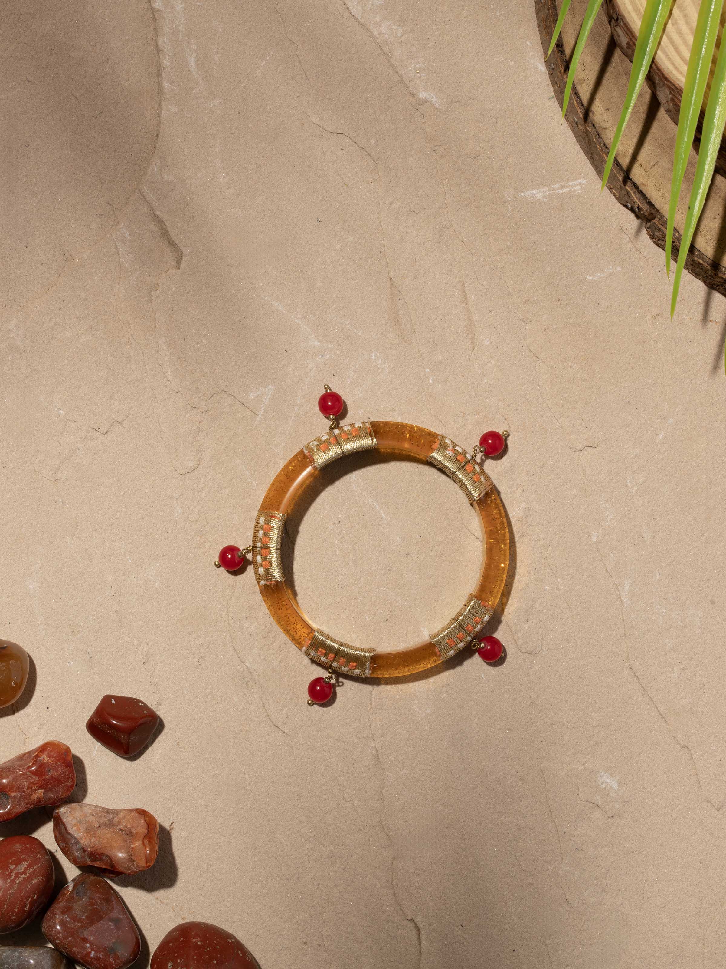 Side view of Handcrafted Flexible Bracelet highlighting its flexible design and elegant finish.