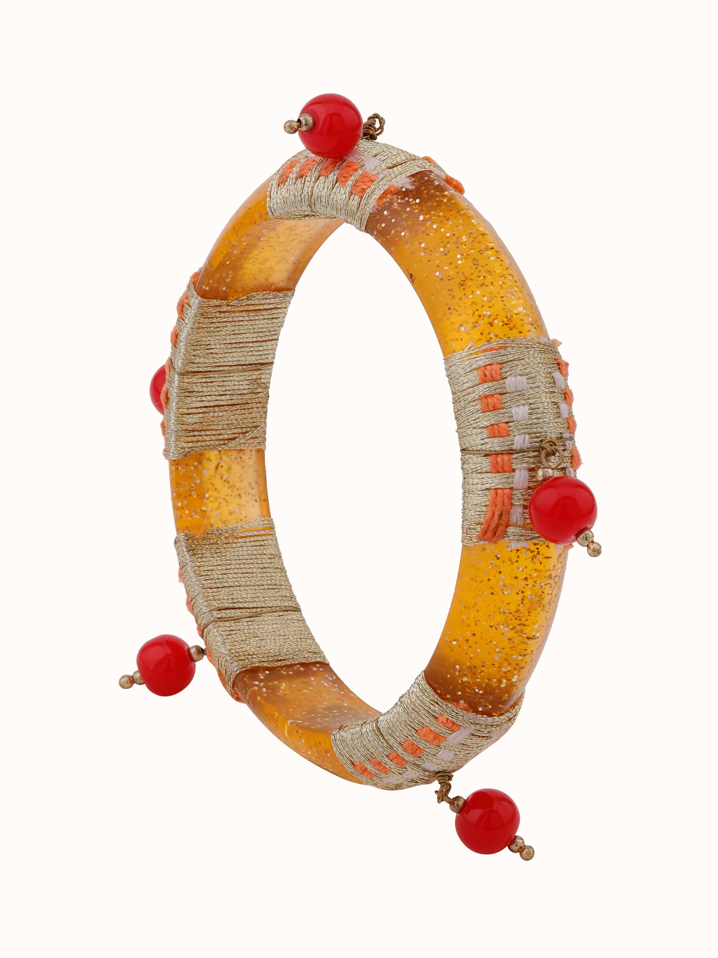 Overhead view of Handcrafted Flexible Bracelet showcasing the complete design and intricate details.