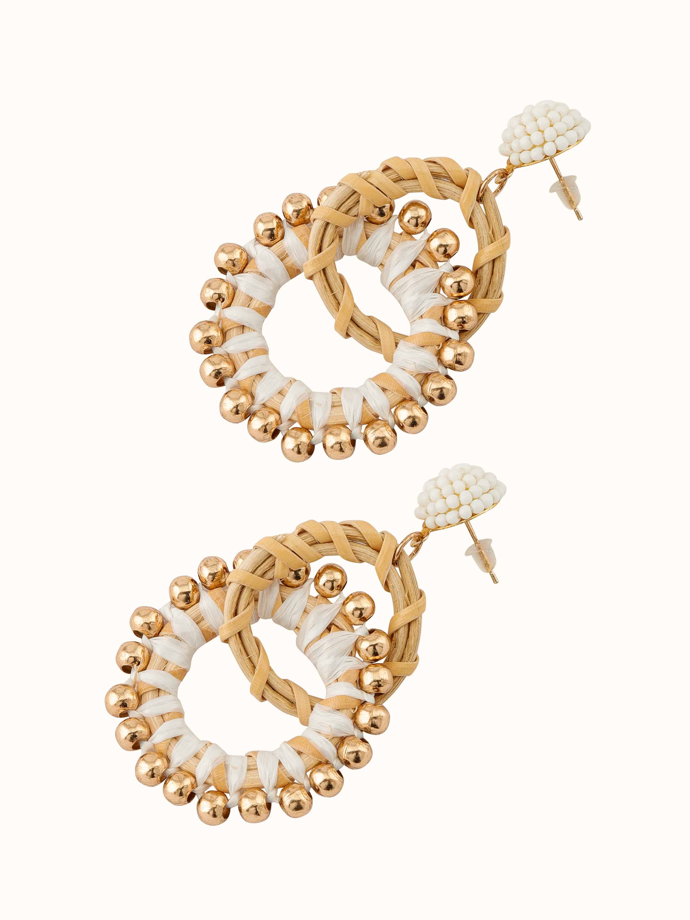 Back view of Handcrafted Drop Earrings focusing on the secure closure and overall craftsmanship.