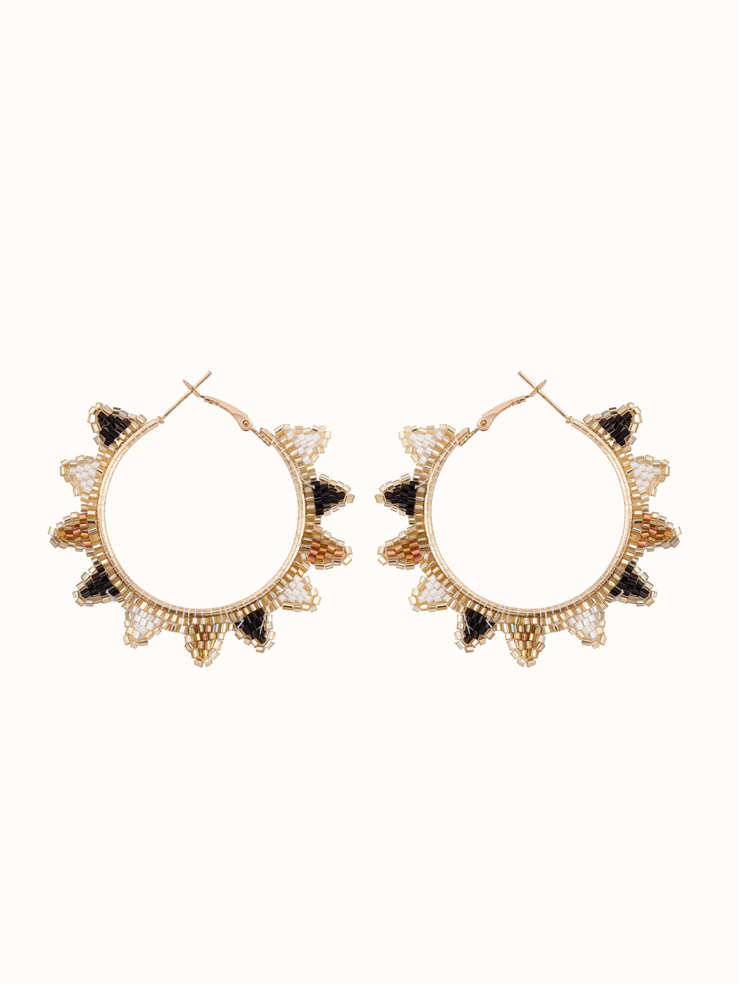 Front view of Handcrafted Hoop Earrings featuring a classic hoop design.