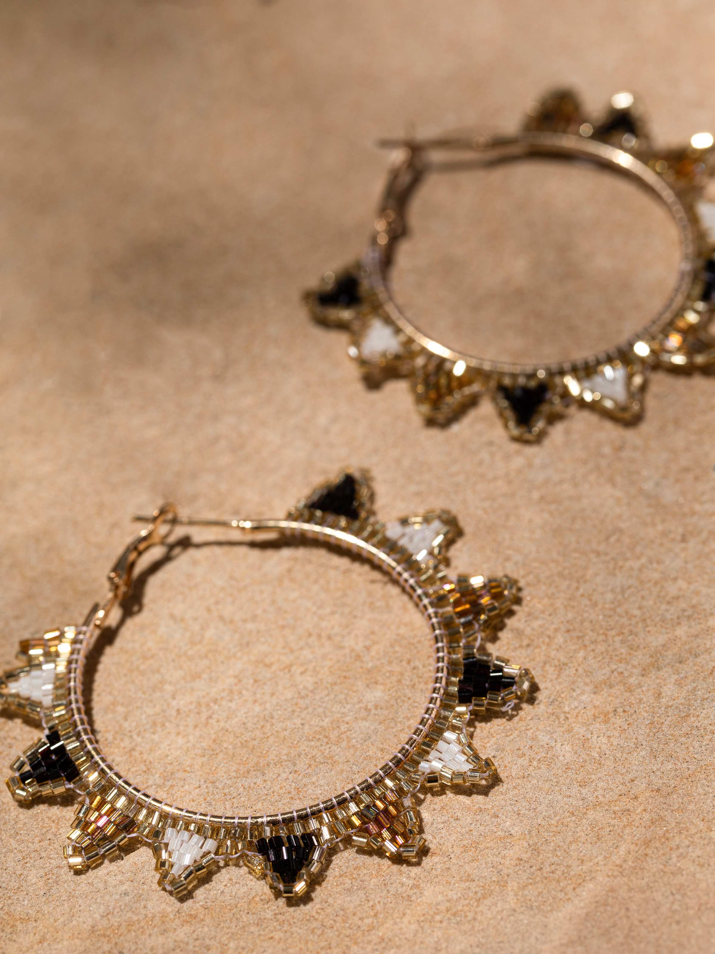 Back view of Handcrafted Hoop Earrings showing the clasp and design details.