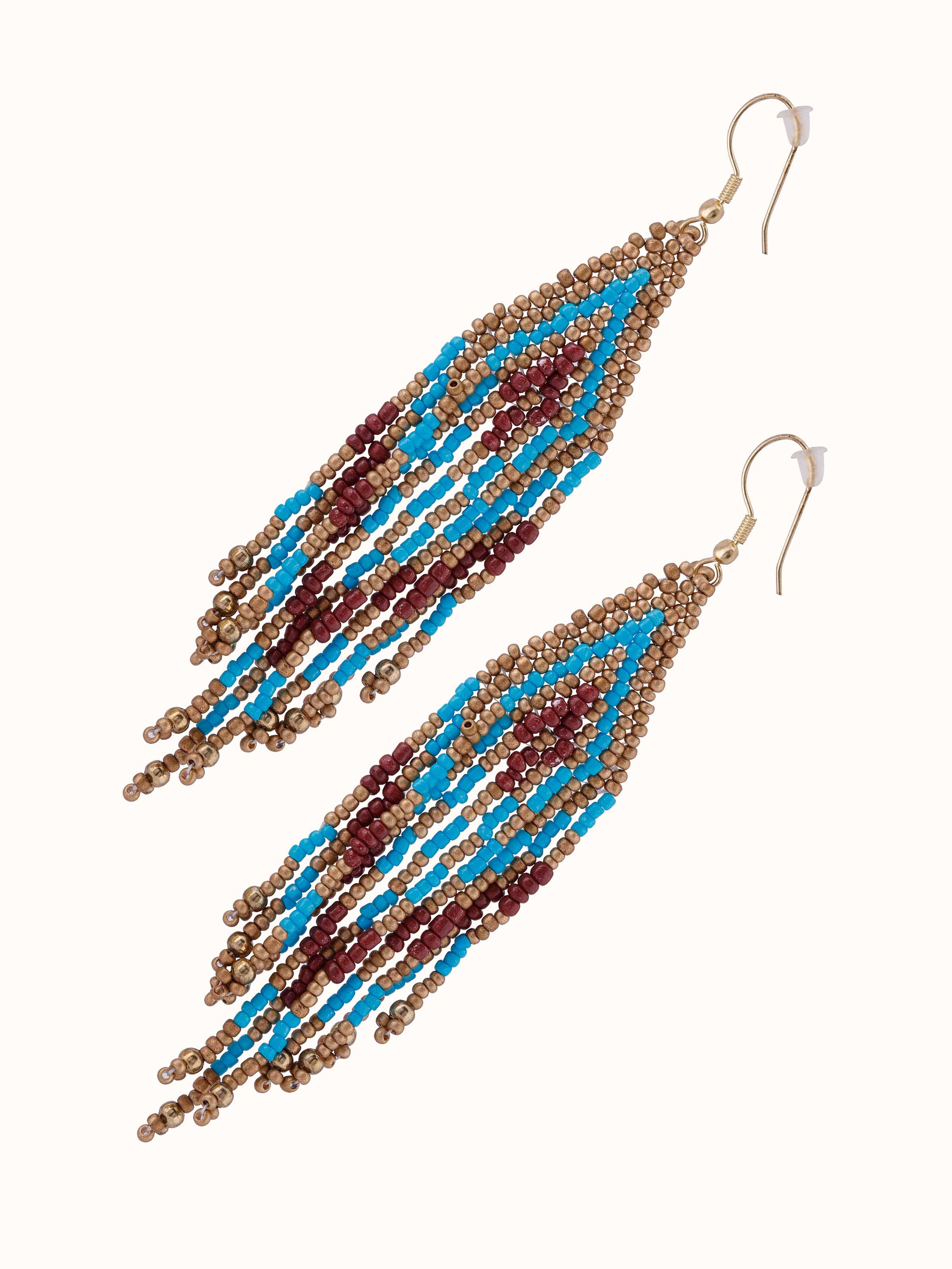 Artistic angle of Handcrafted Drop Earrings displaying their unique design elements and detail.