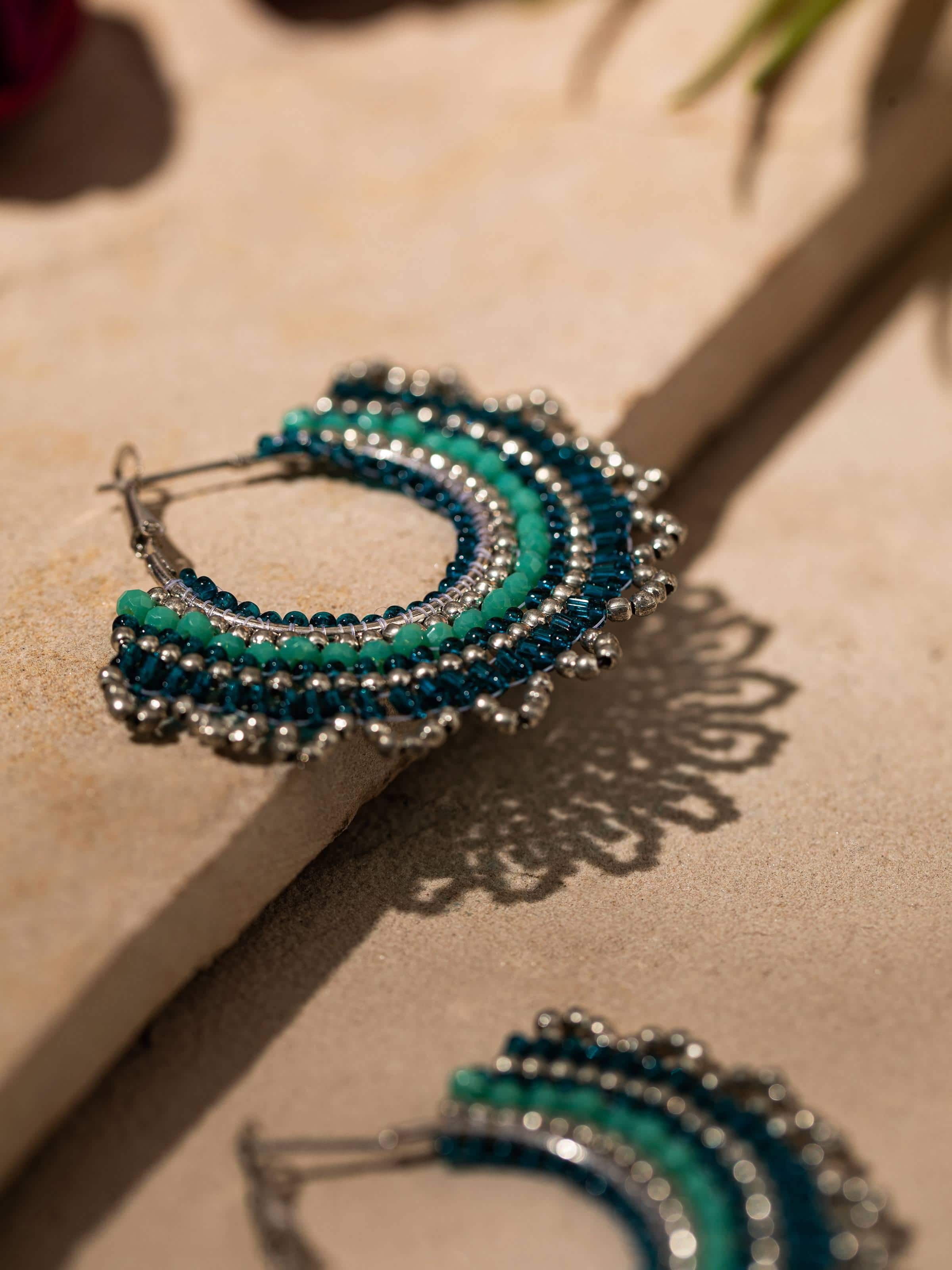 Detailed view of Handcrafted Hoop Earrings showing intricate details and high-quality finish.
