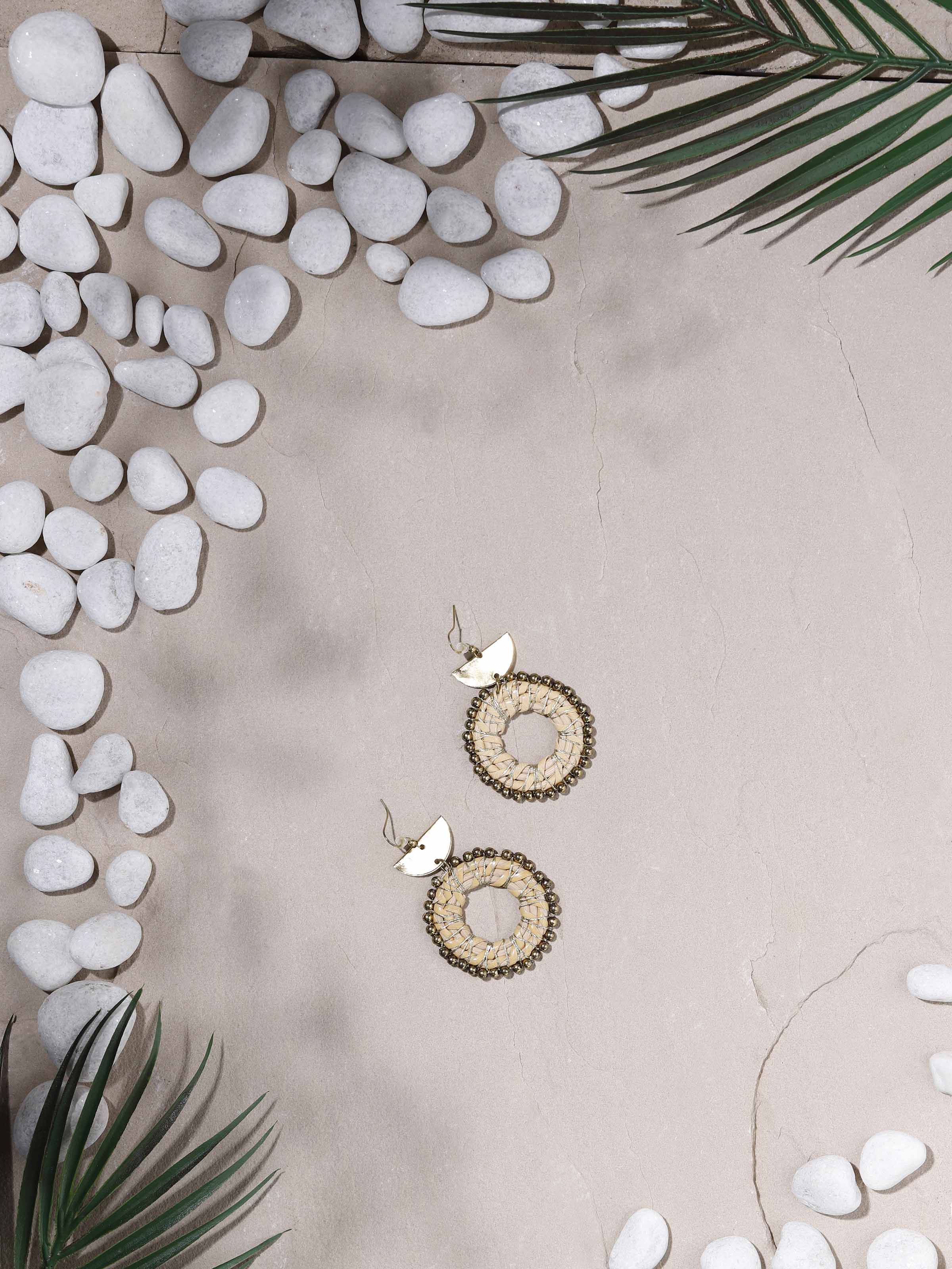 Close-up view of Handcrafted Drop Earrings emphasizing fine detailing and artisanal quality.
