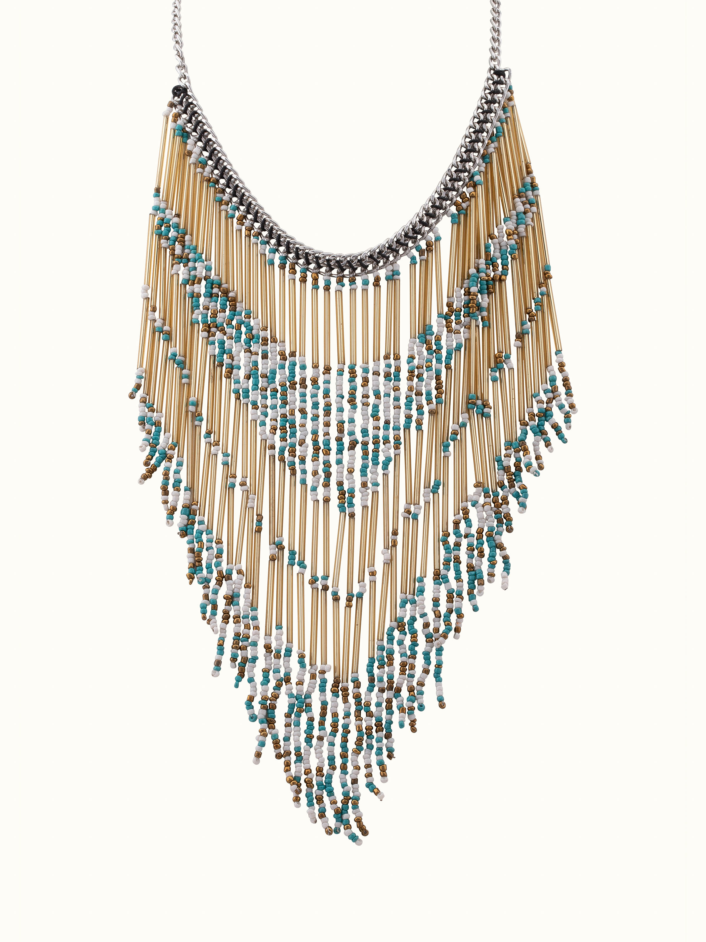 Front view of Handcrafted Long Necklace with intricate design and craftsmanship.