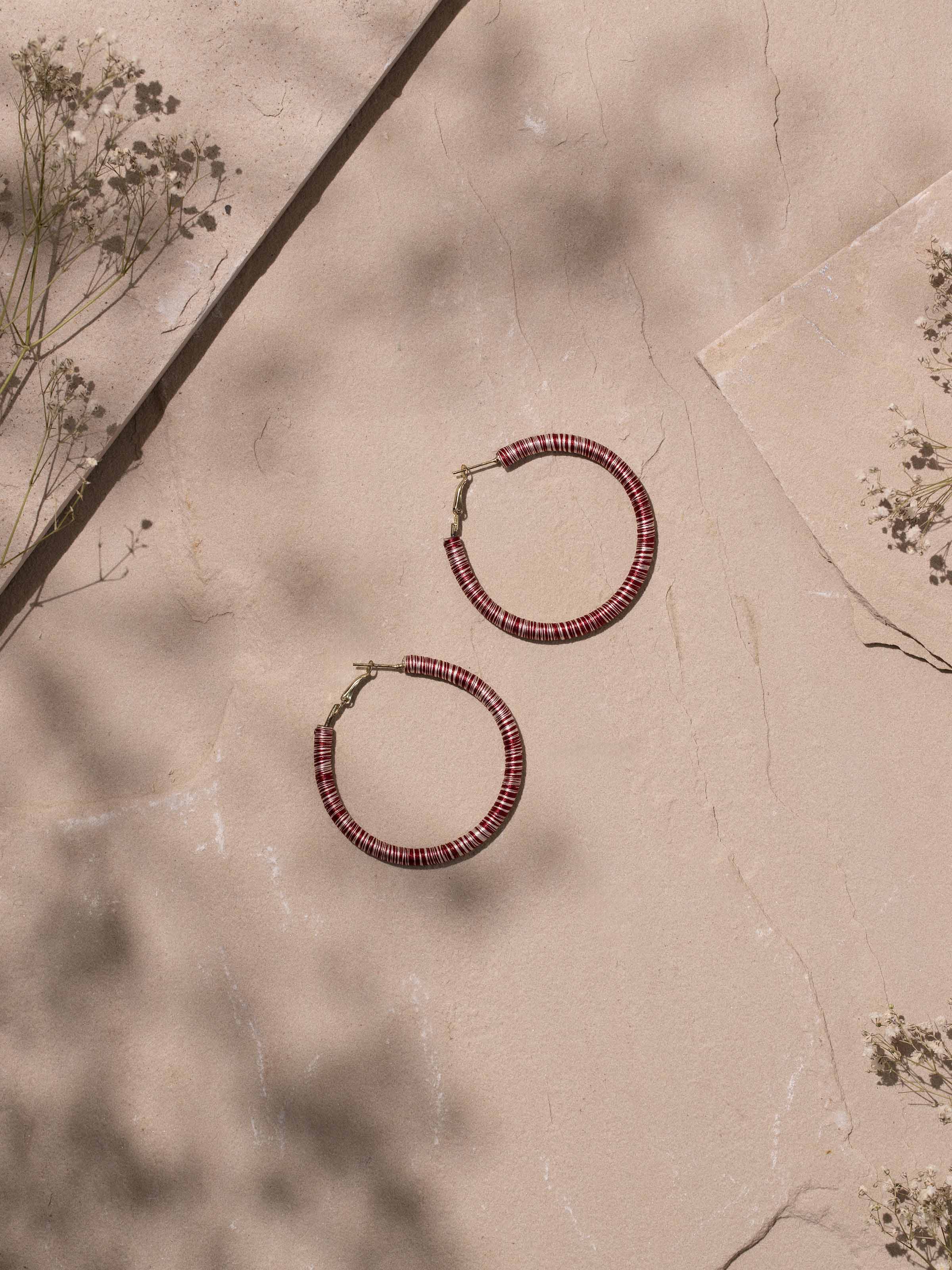 Close-up of Handcrafted Hoop Earrings focusing on the fine craftsmanship.