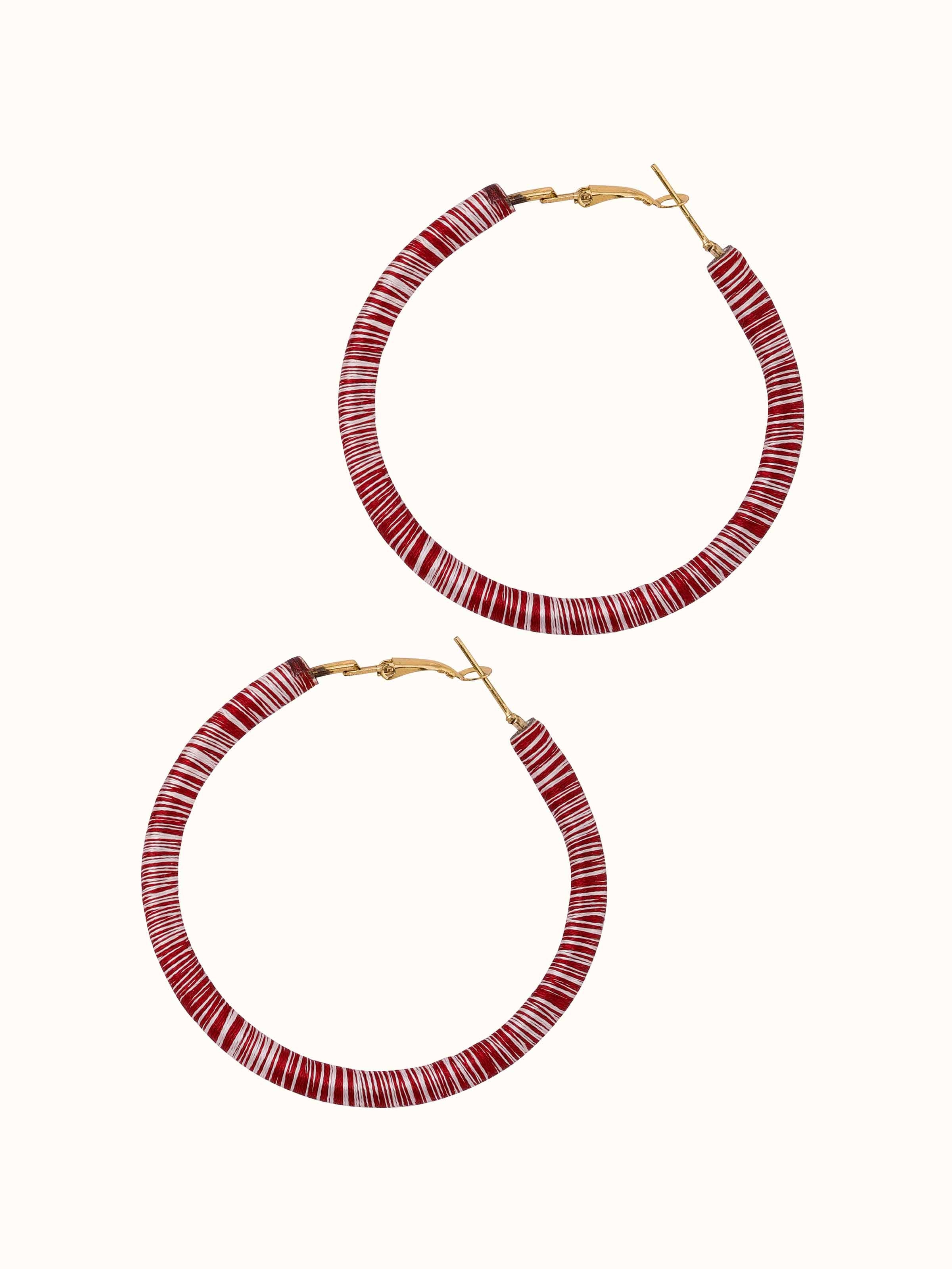 Angled view of Handcrafted Hoop Earrings highlighting the stylish design.