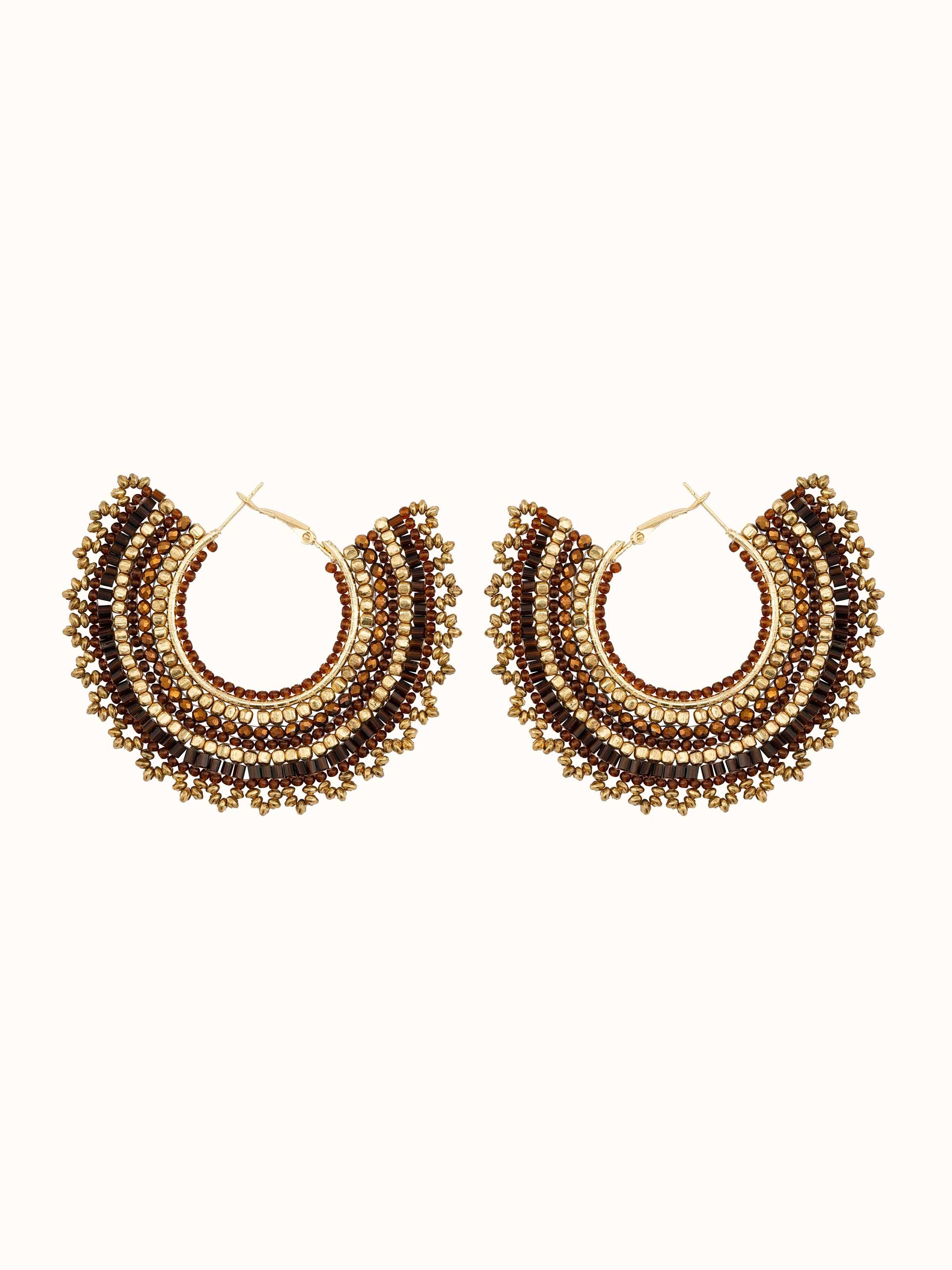 Front view of Handcrafted Hoop Earrings showcasing elegant hoop design and craftsmanship.