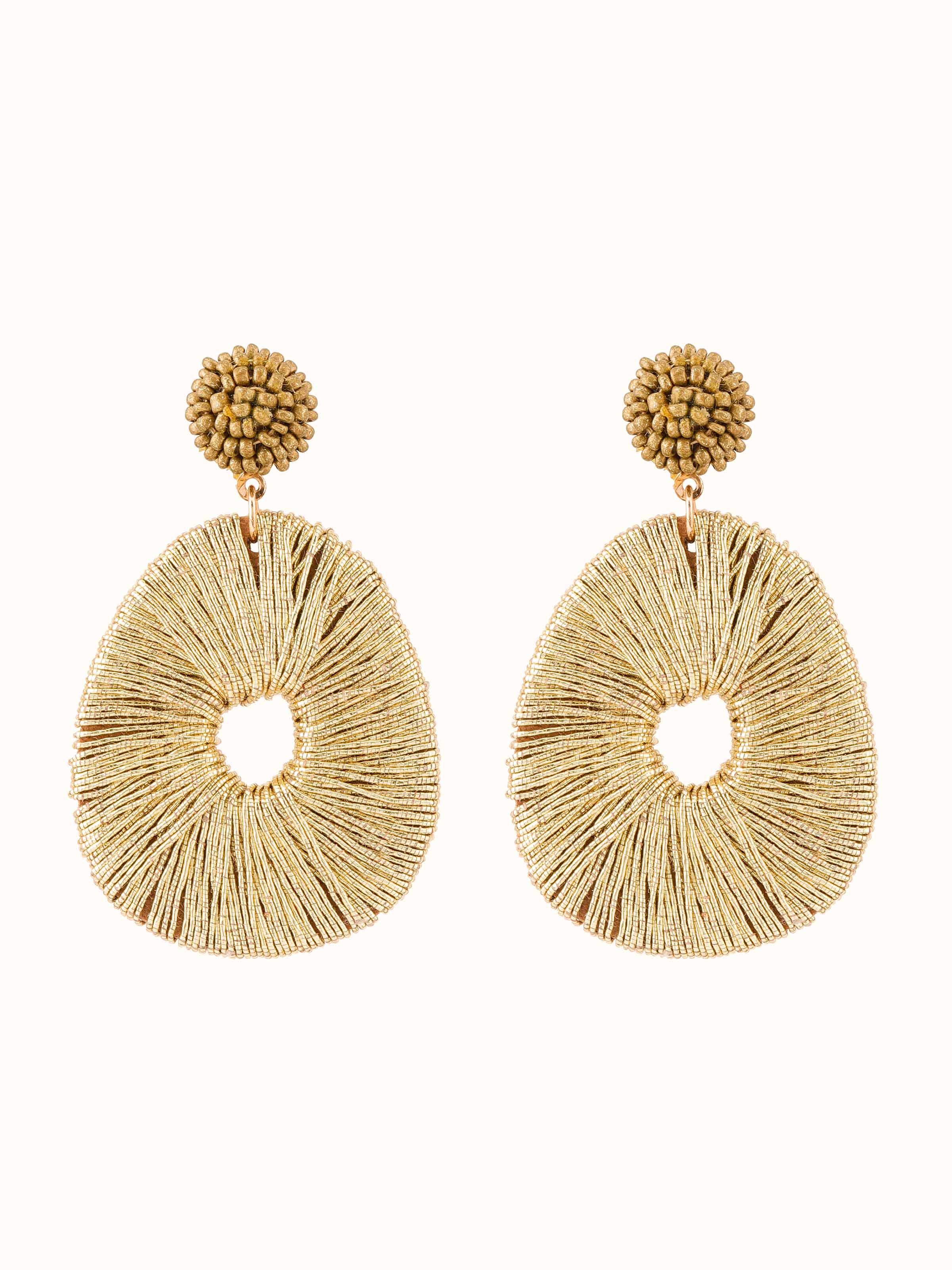 Front view of Handcrafted Drop Earrings featuring unique handcrafted design.