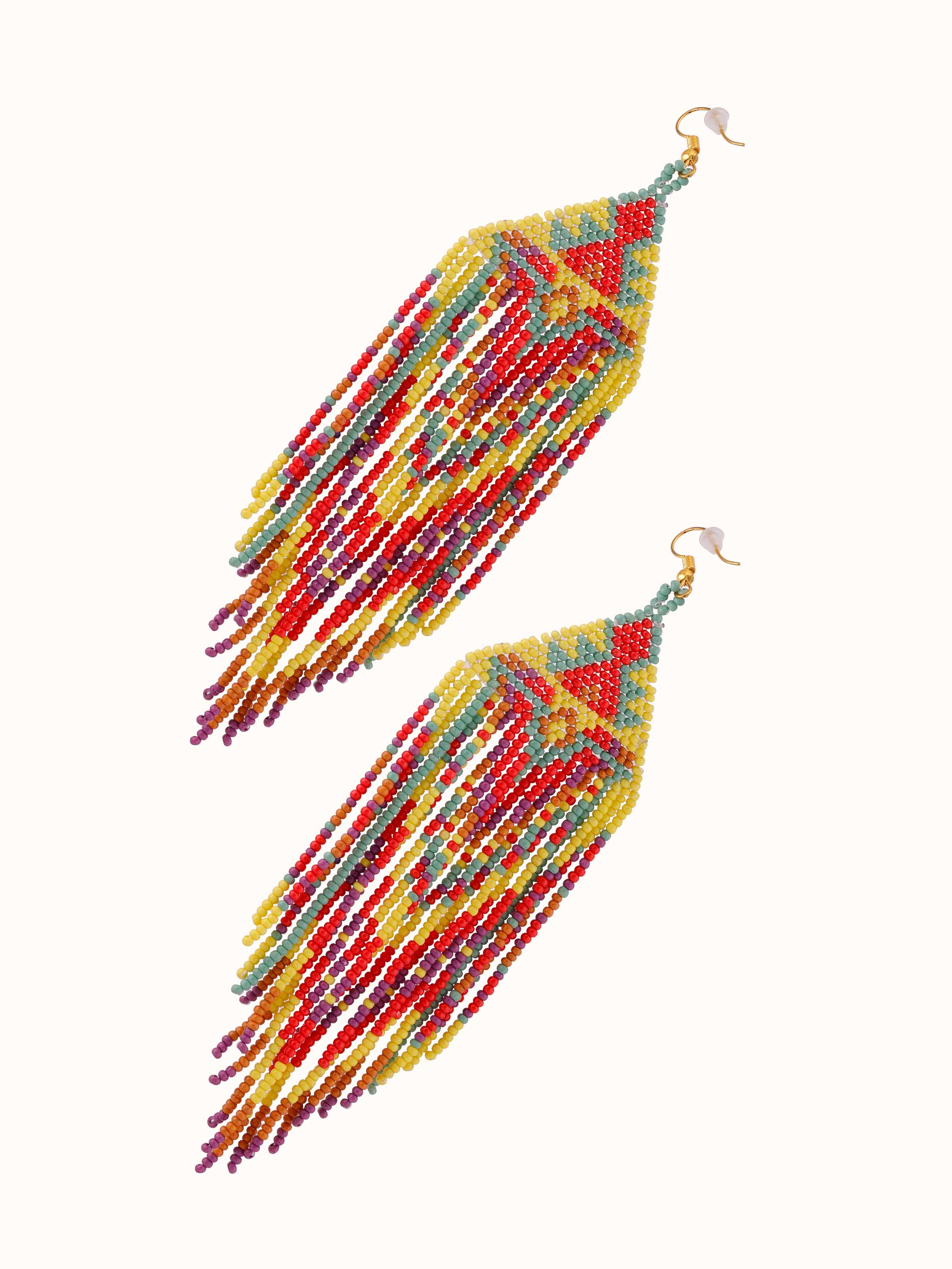 Angled view of Handcrafted Drop Earrings showcasing their refined design and detailed craftsmanship.