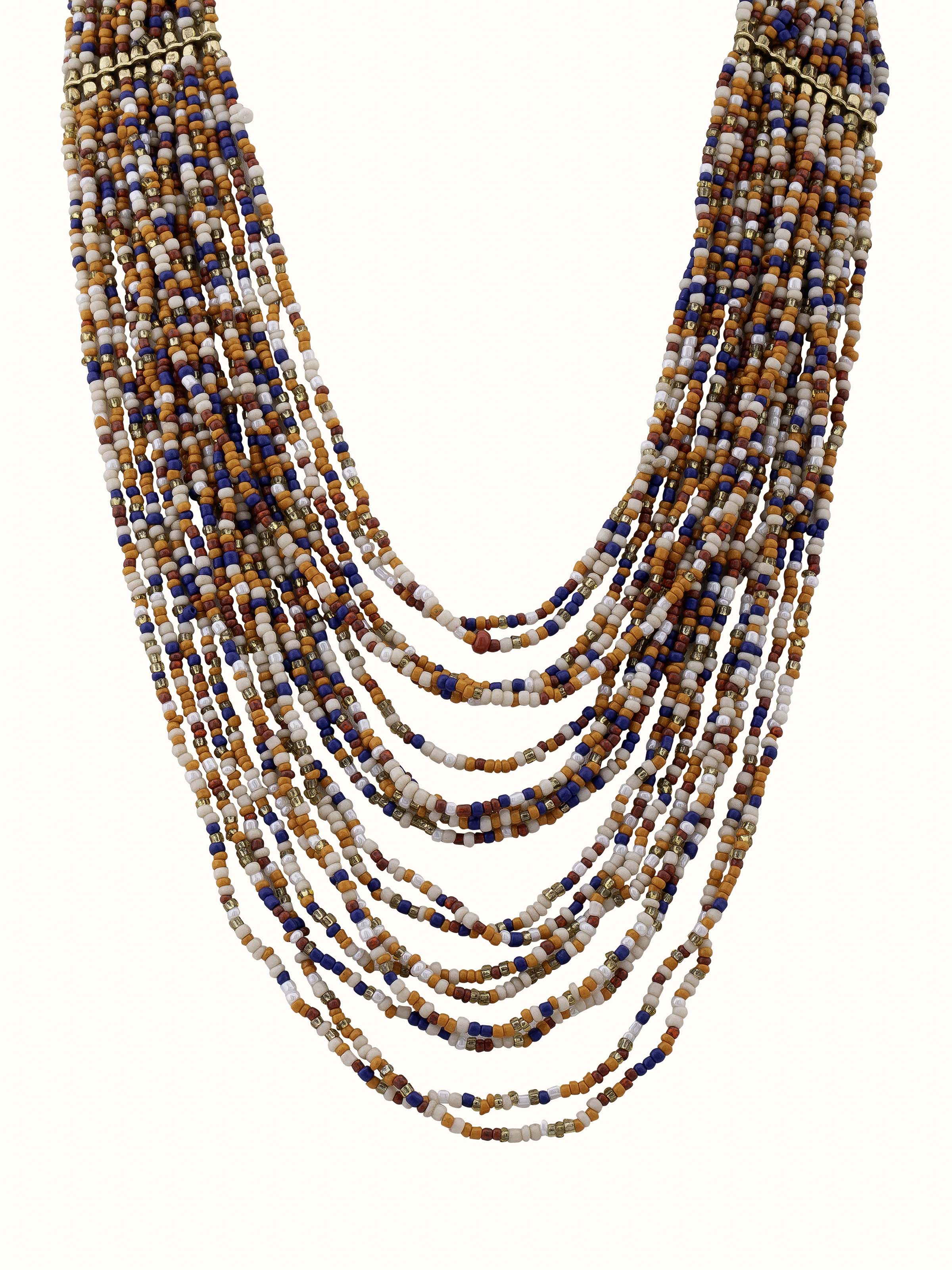Front view of Handcrafted Collar Necklace highlighting its elegant design and intricate pattern.