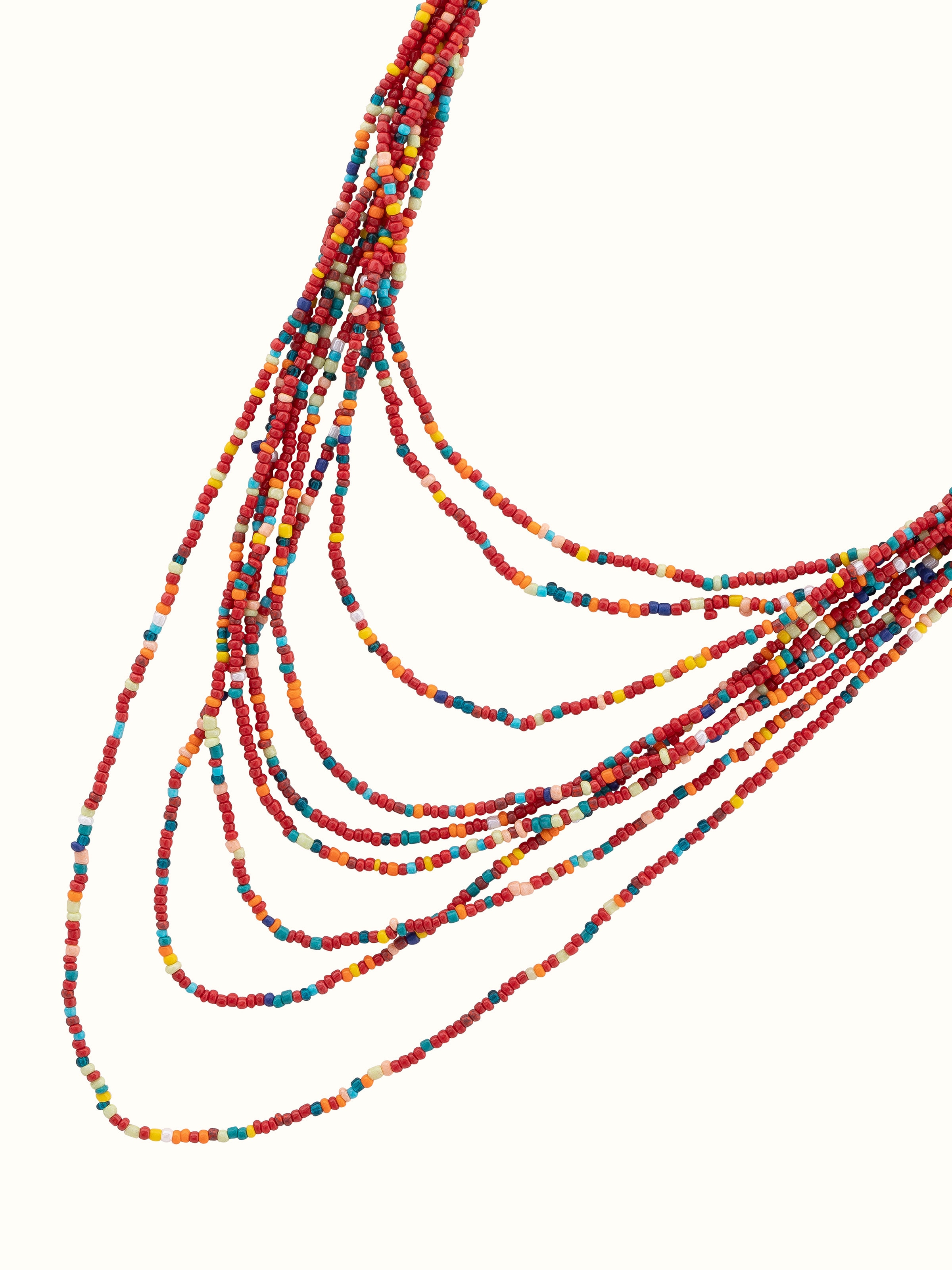 Detailed view of handcrafted collar necklace focusing on its refined design and artisan detailing