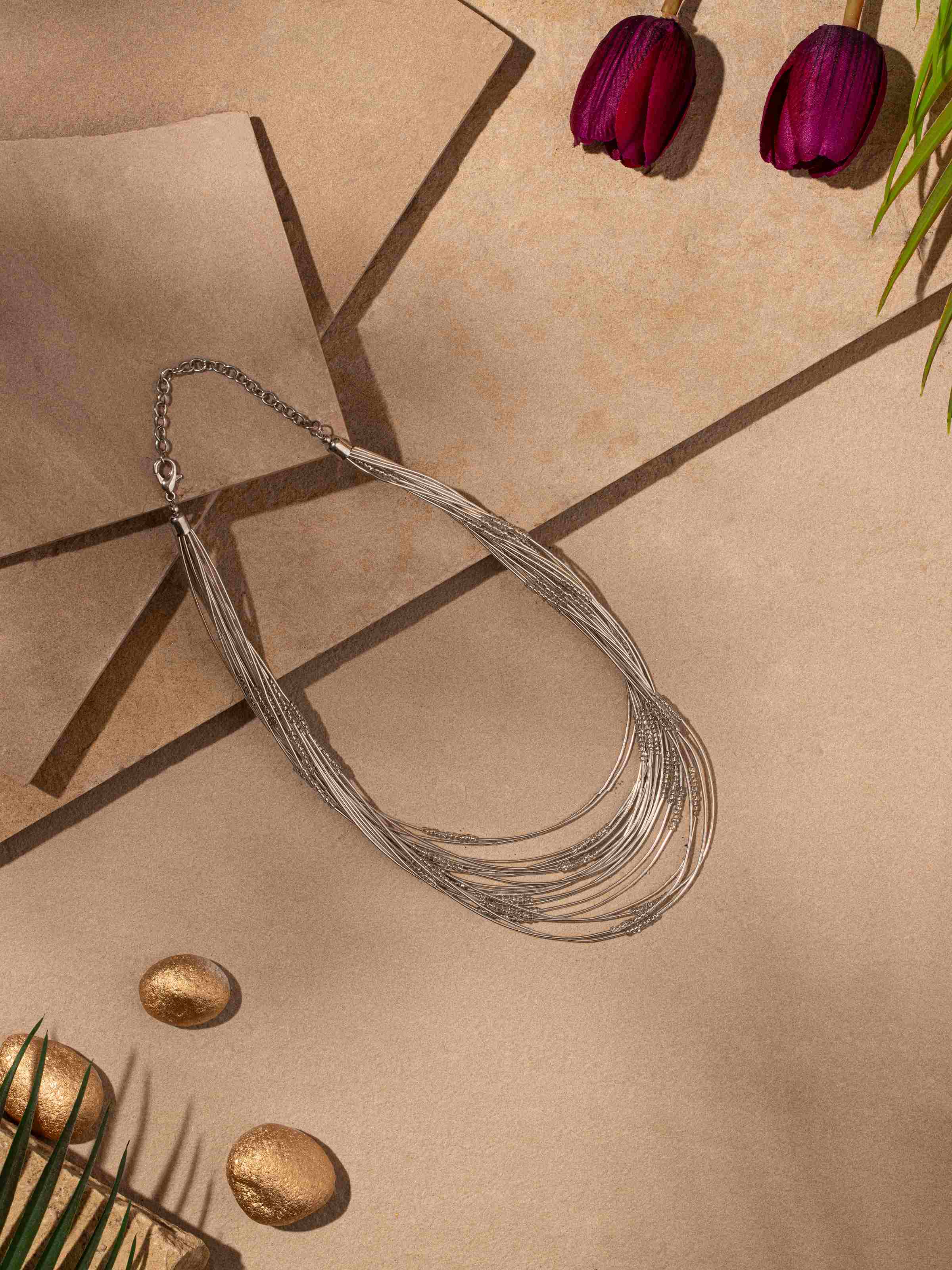 Close-up view of Handcrafted Collar Necklace emphasizing the intricate patterns and artisanal work.