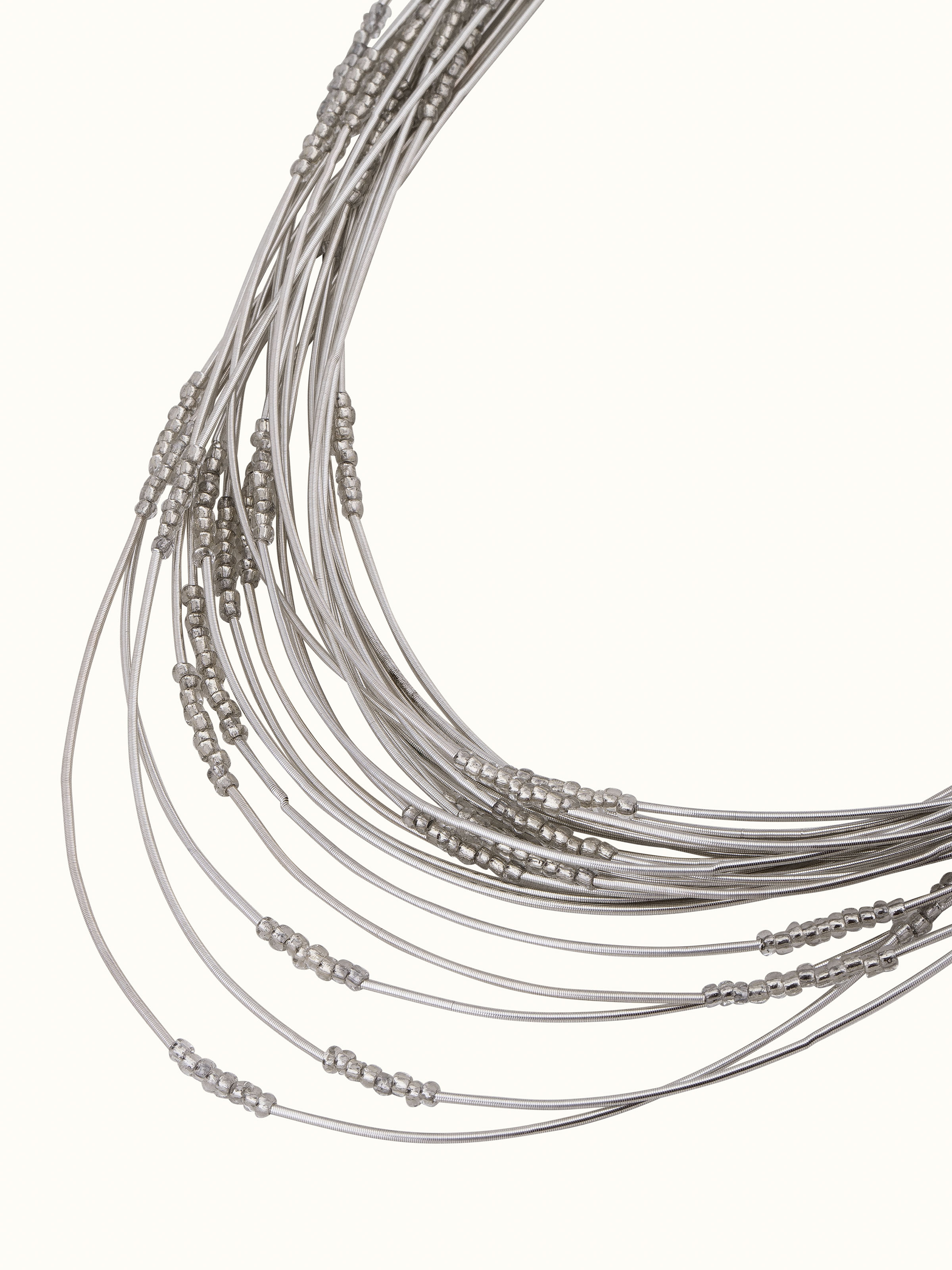 Angled view of Handcrafted Collar Necklace showcasing its elegant and unique design with fine details.