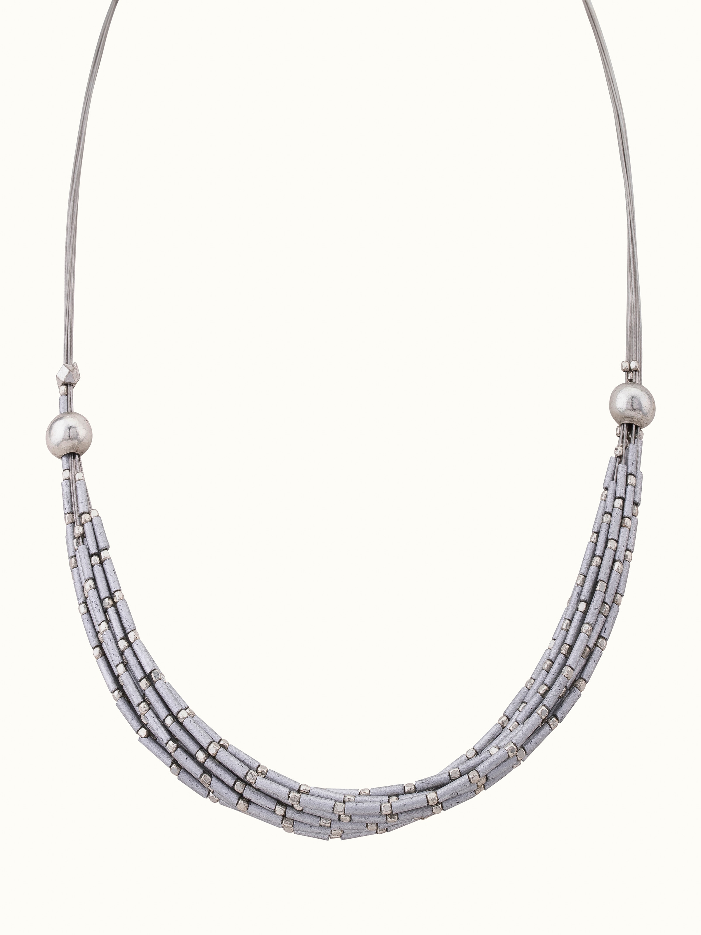 Front view of Handcrafted Collar Necklace featuring detailed metalwork and design.