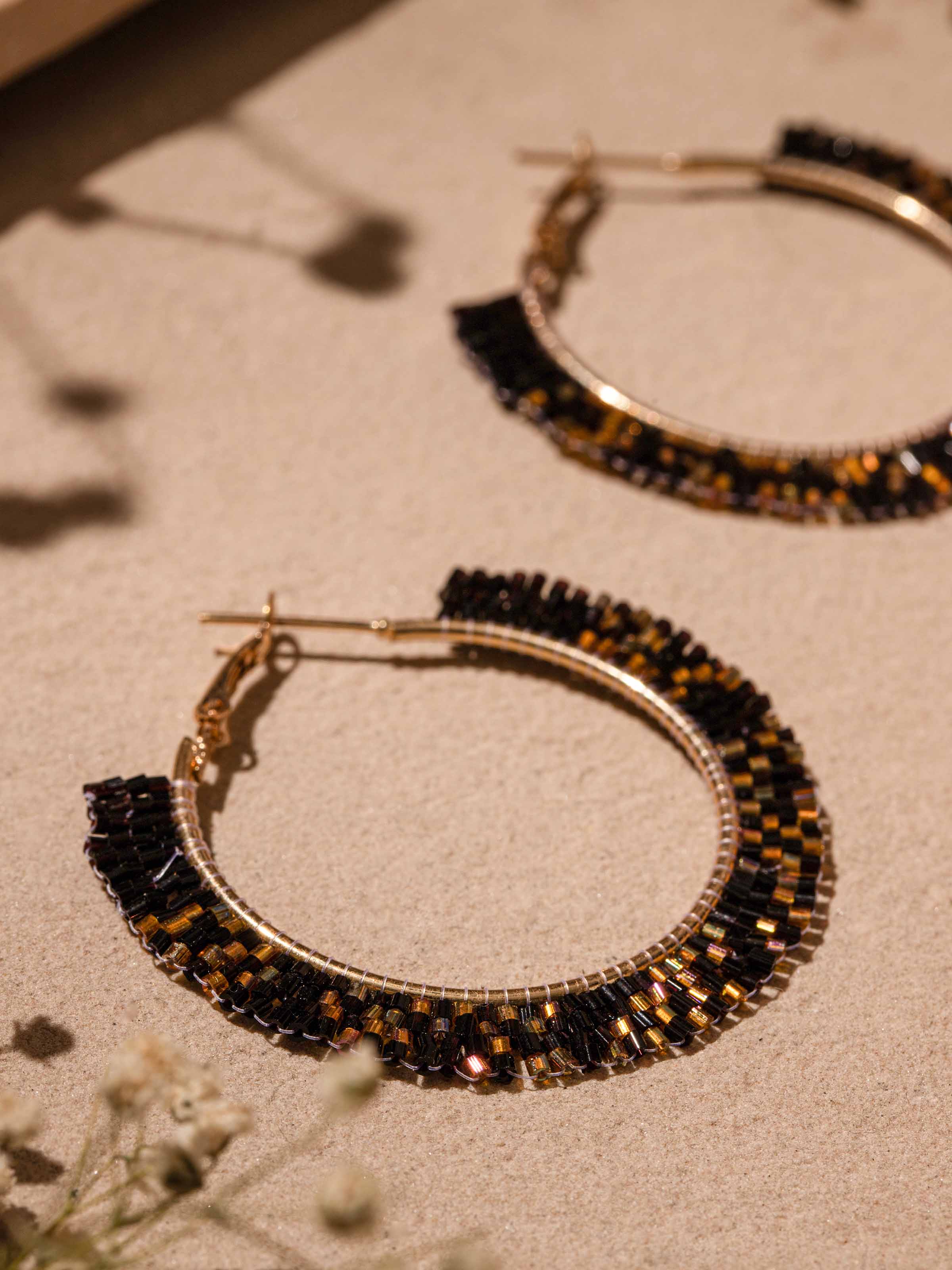 Back view of Handcrafted Hoop Earrings showing the clasp and overall hoop design.