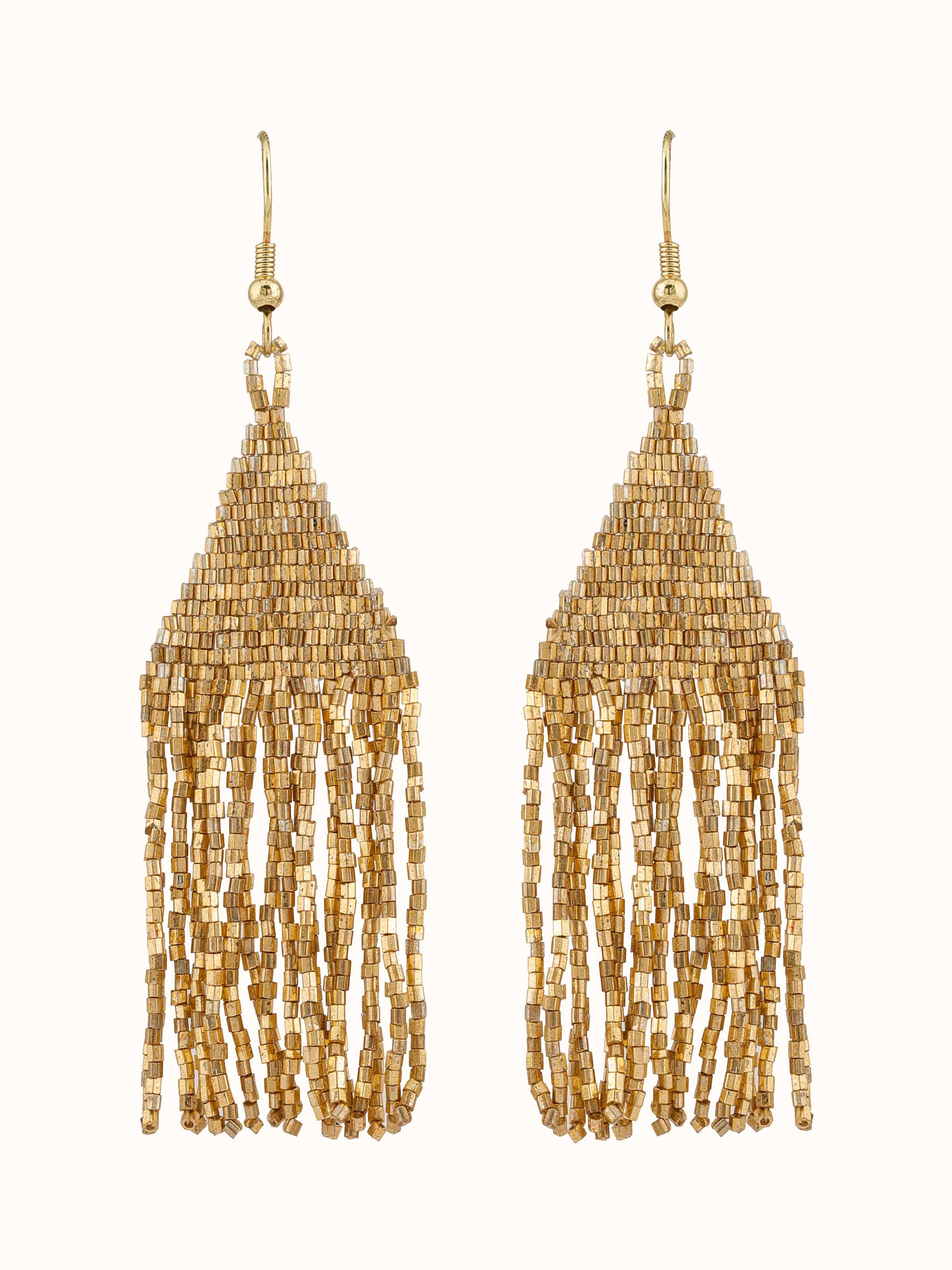 Front view of Handcrafted Drop Earrings featuring elegant design and detailing.