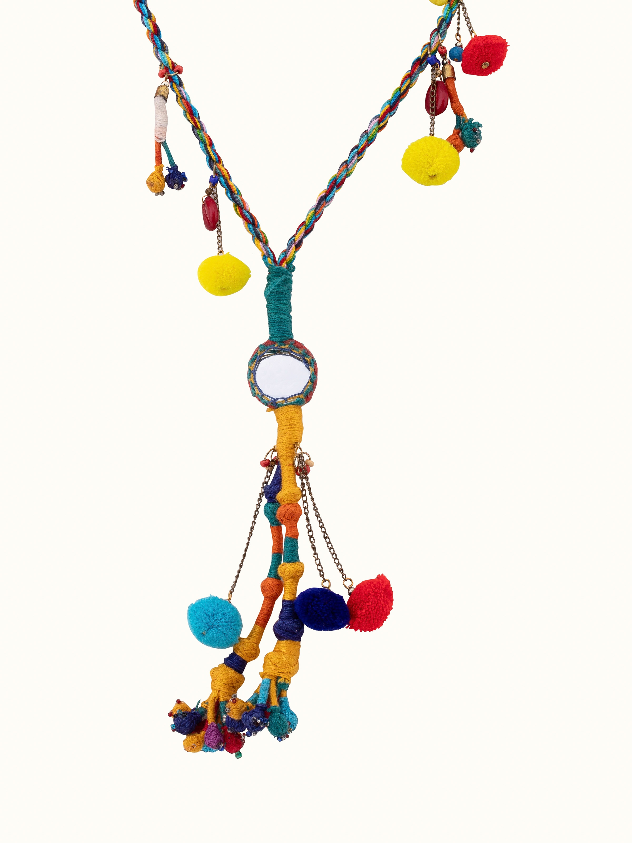 Front view of Handcrafted Long Necklace featuring intricate design and detailed craftsmanship.