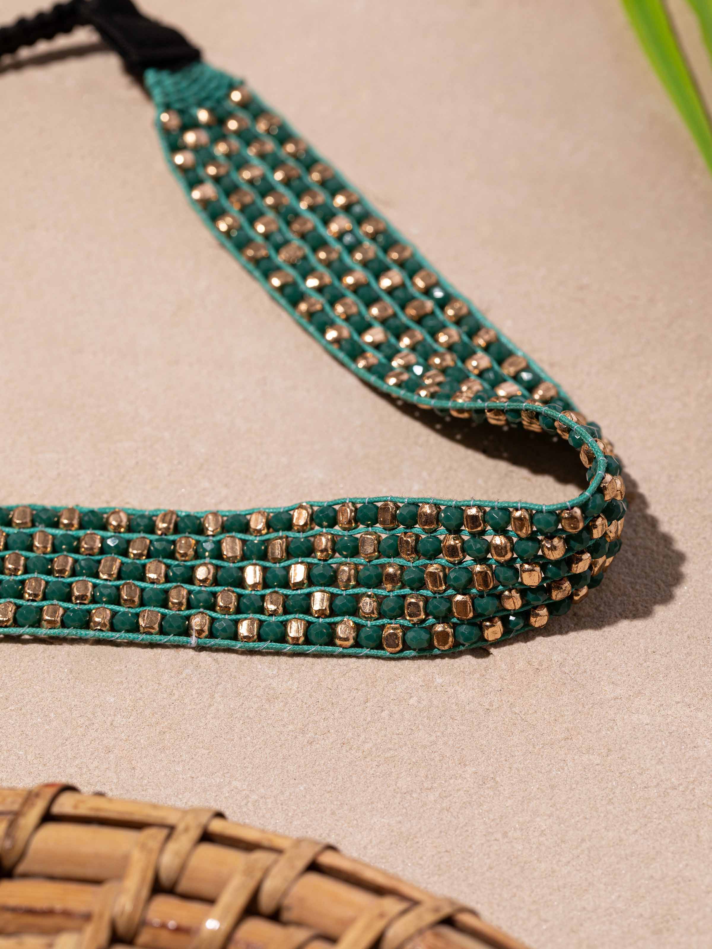 Detailed view of Handcrafted Choker from a distance highlighting its full design.
