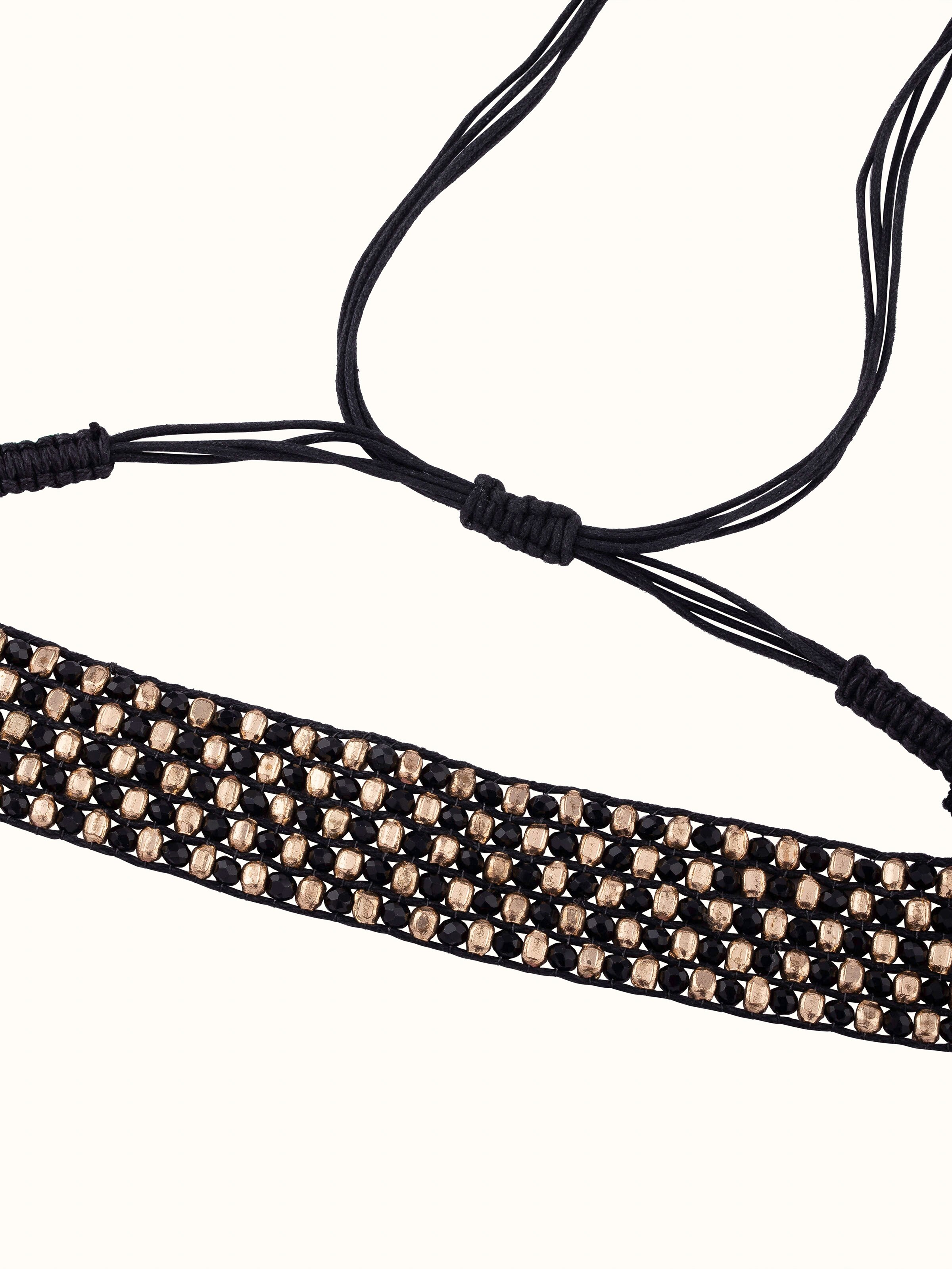 Angled view of handcrafted choker showcasing its overall design and elegance.