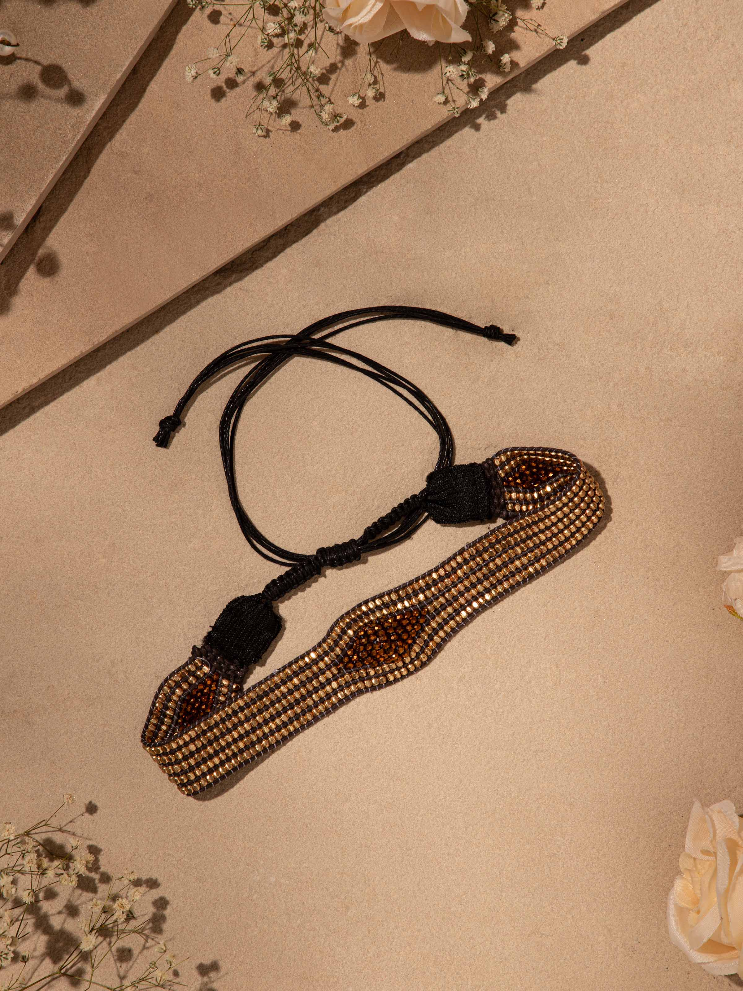 Close-up of Handcrafted Choker highlighting the detailed handiwork and elegant design.