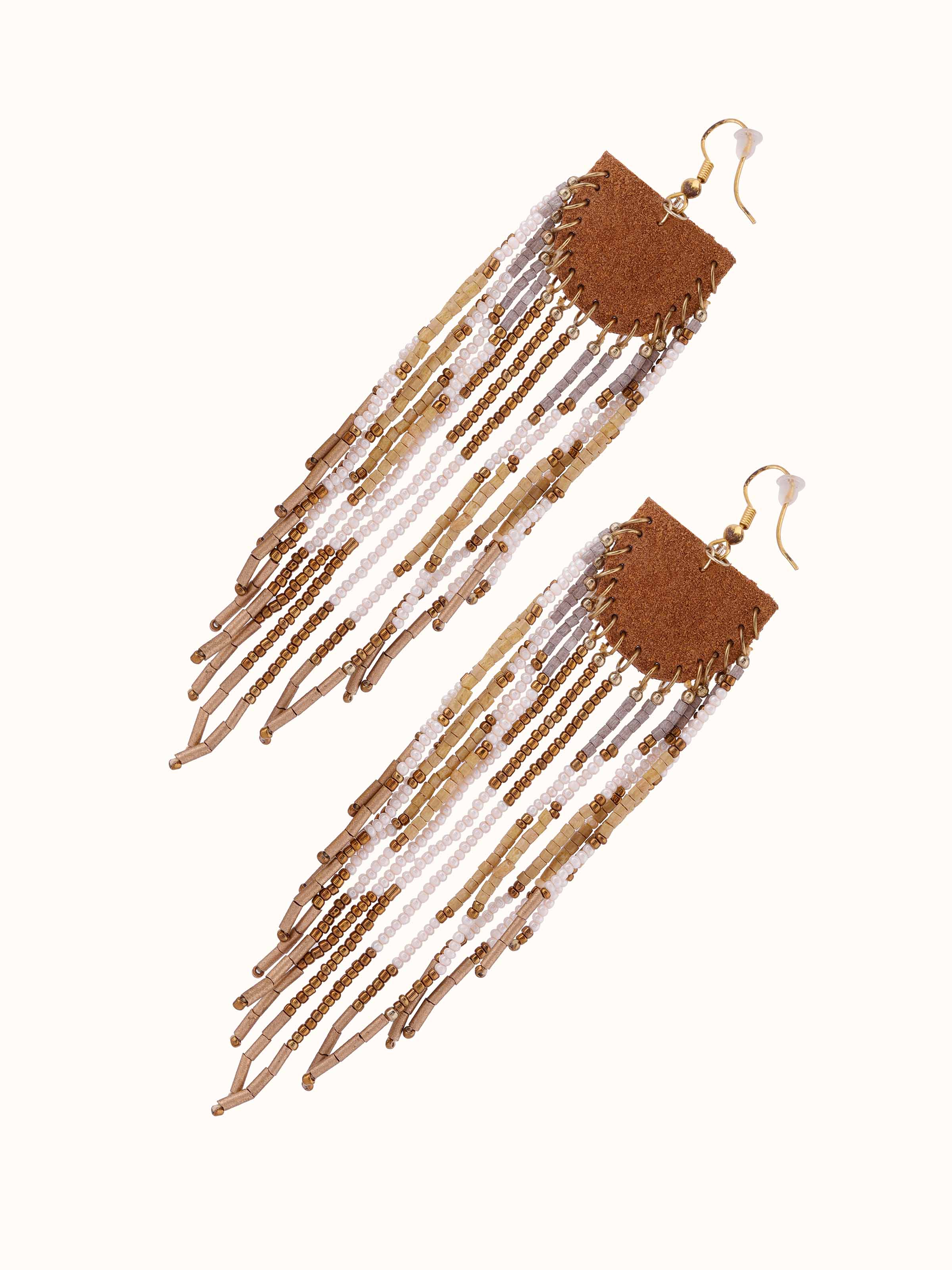 Back view of Handcrafted Drop Earrings featuring the secure closure and detailed craftsmanship.