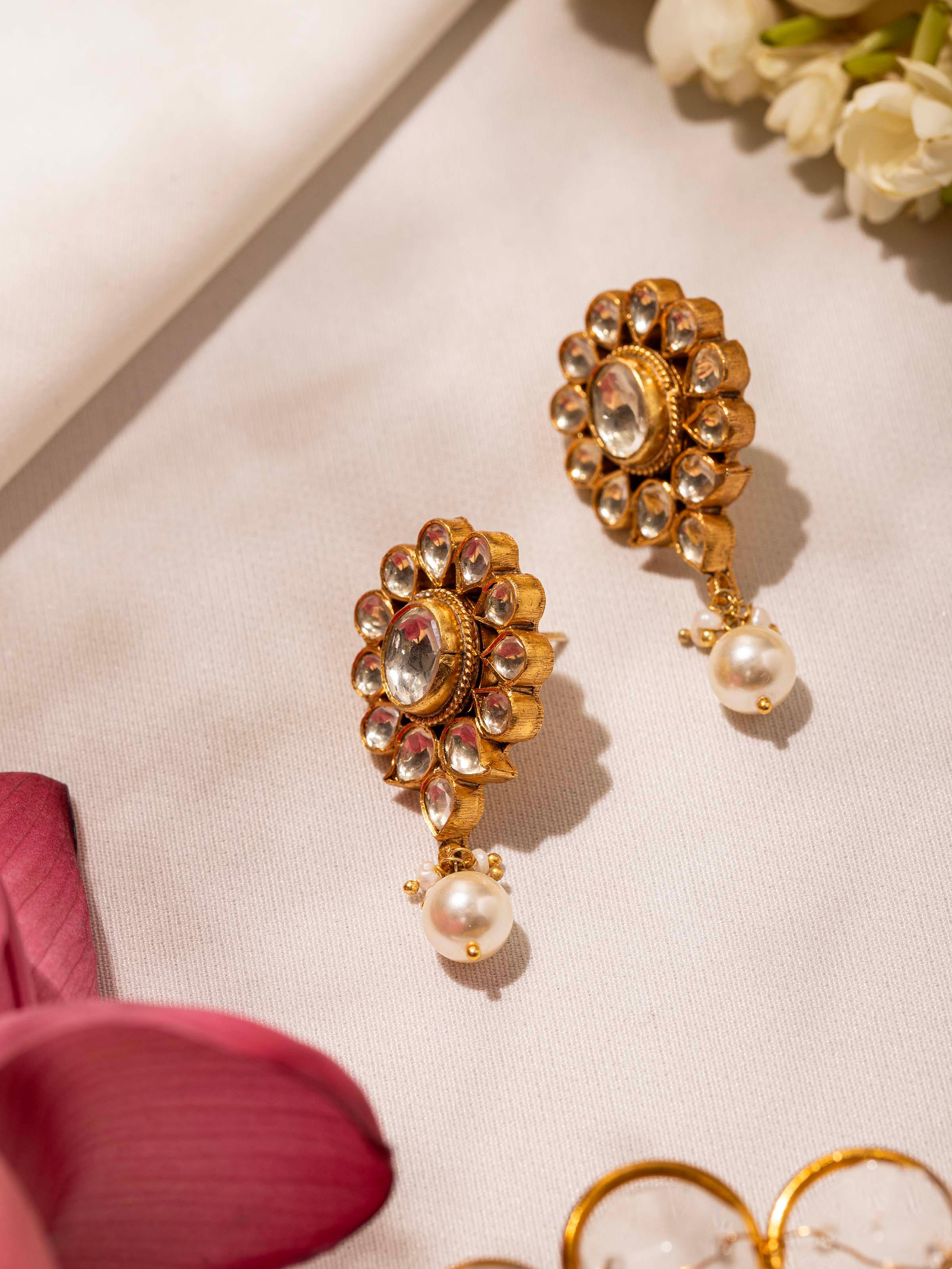 Side view of Silver Smithing Drops displaying elegant drop design and craftsmanship.