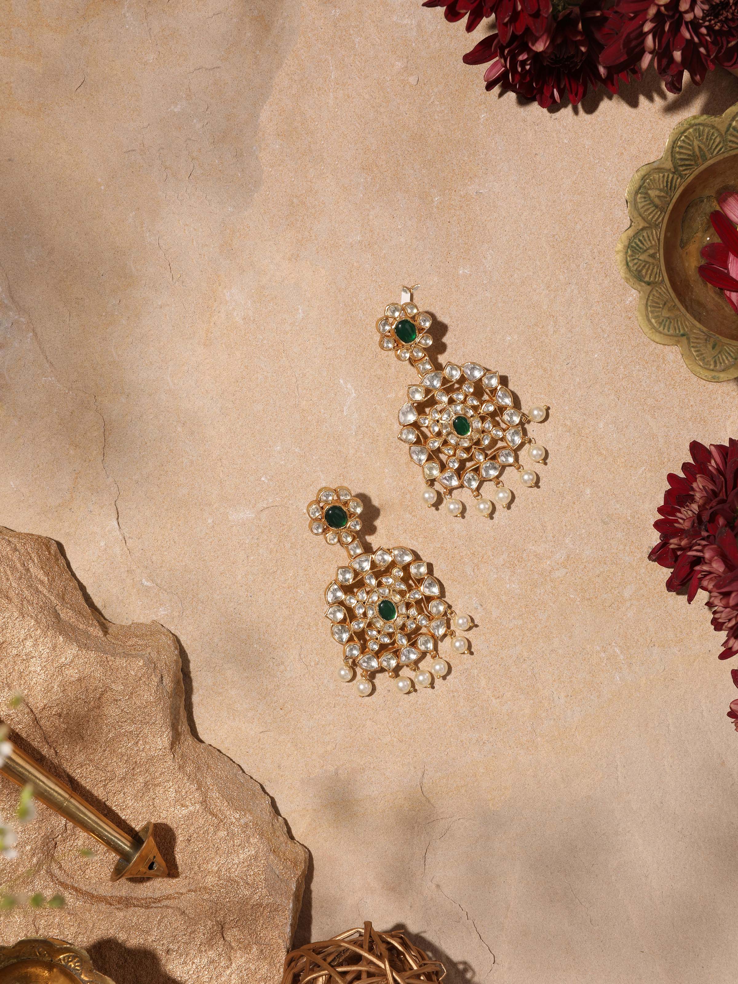 Back view of Silver Smithing Drop Earrings showing clasp and design details.