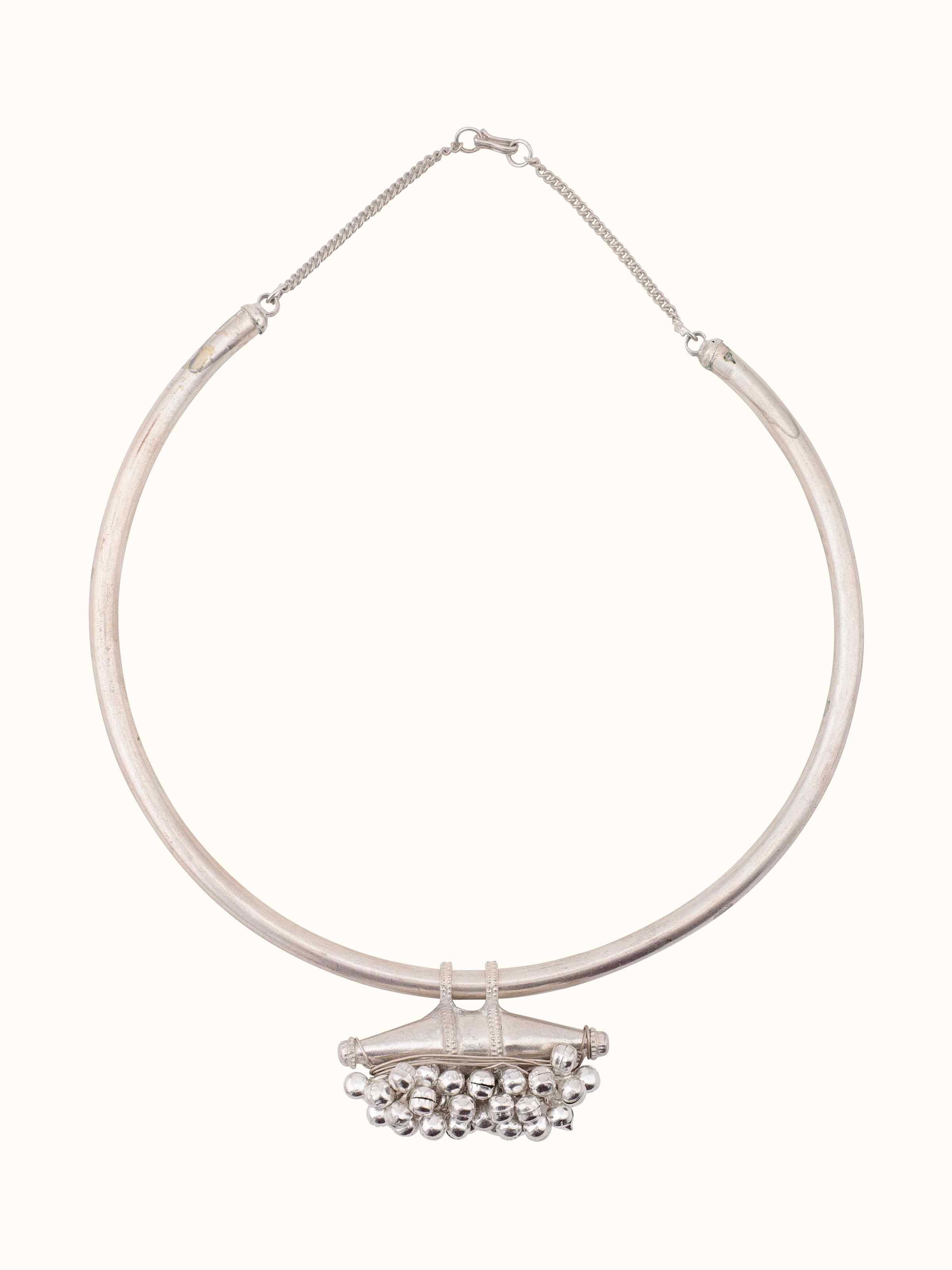 Front view of Lambani Collar Necklace featuring vibrant beadwork and traditional design