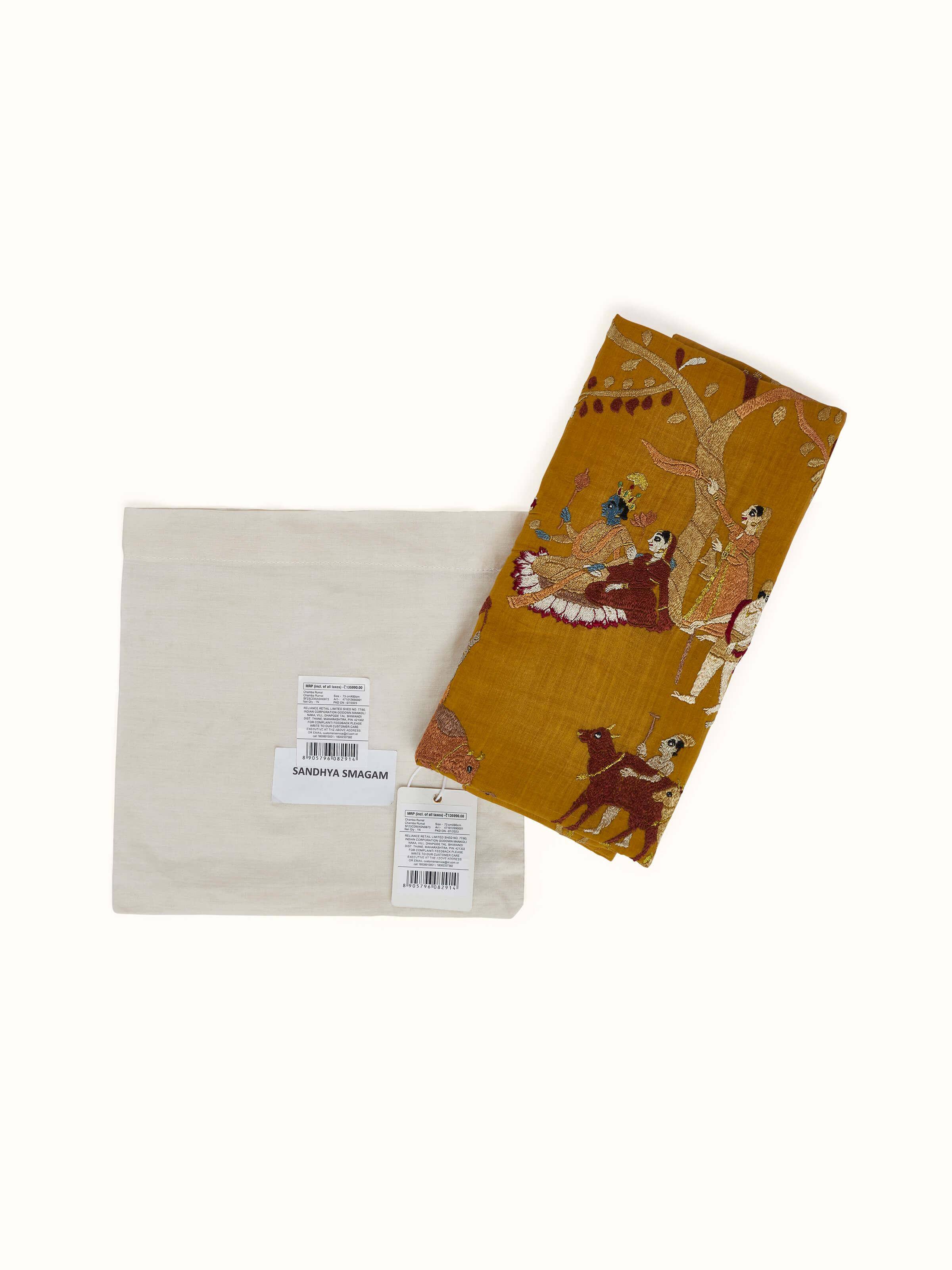 Full view of Chamba Rumal Samagam Wall Art displaying the complete artwork