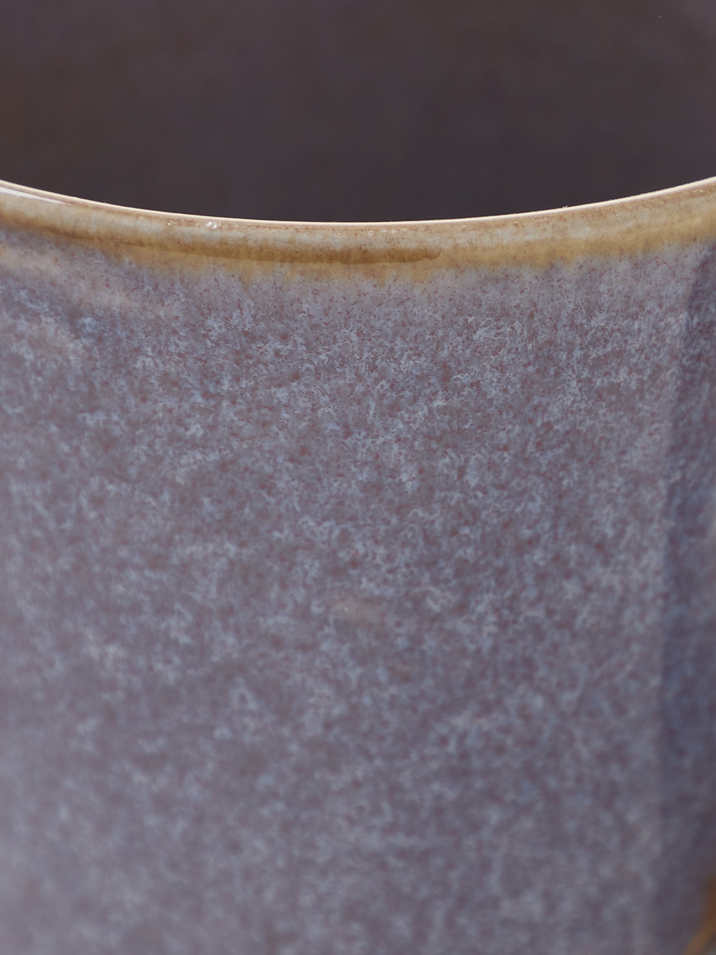 Top view of Khurja Pottery Ceramic Coffee Mug in Blue highlighting the mug's rim and design