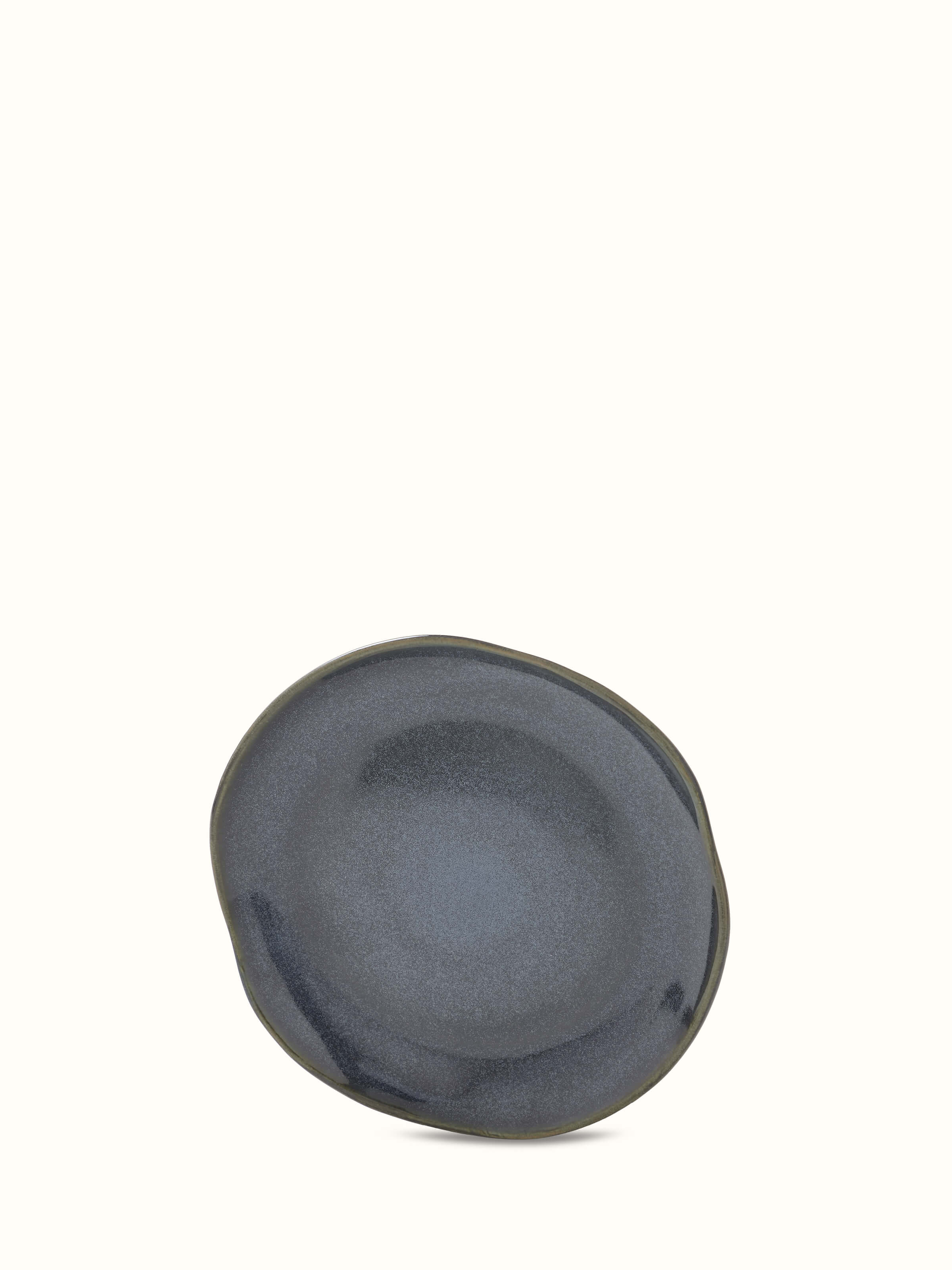 Display of Khol Khurja pottery ceramic salad plate set (4 pcs) arranged to highlight design