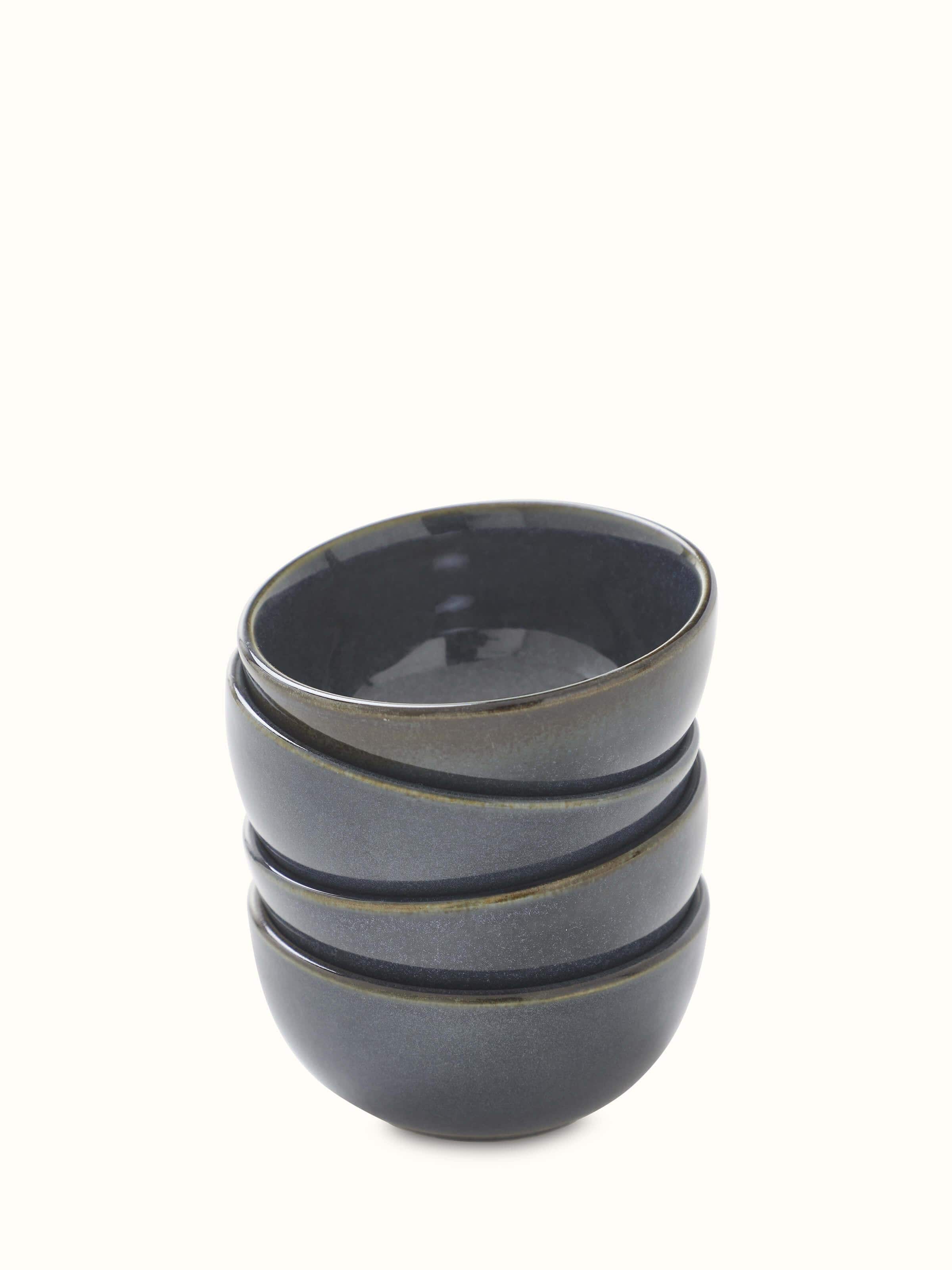 Front view of Khurja pottery ceramic dinner bowl set (4 pcs) featuring elegant design and vibrant colors