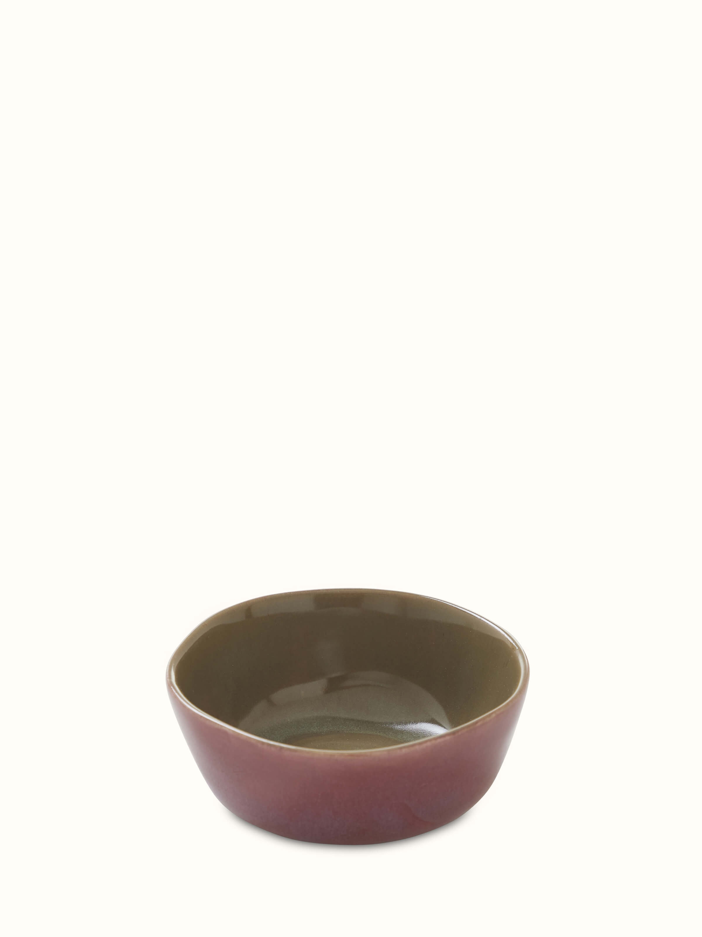 Angle view of Khurja pottery ceramic dinner bowls (2 pcs) showing texture and finish
